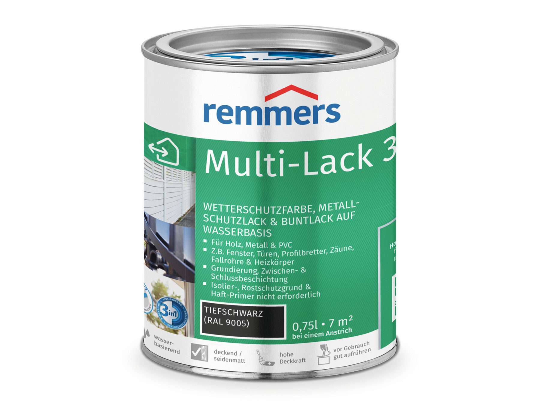 Remmers Wetterschutzfarbe Multi-Lack 3in1 anthrazitgrau (RAL 7016) 0,75 Liter