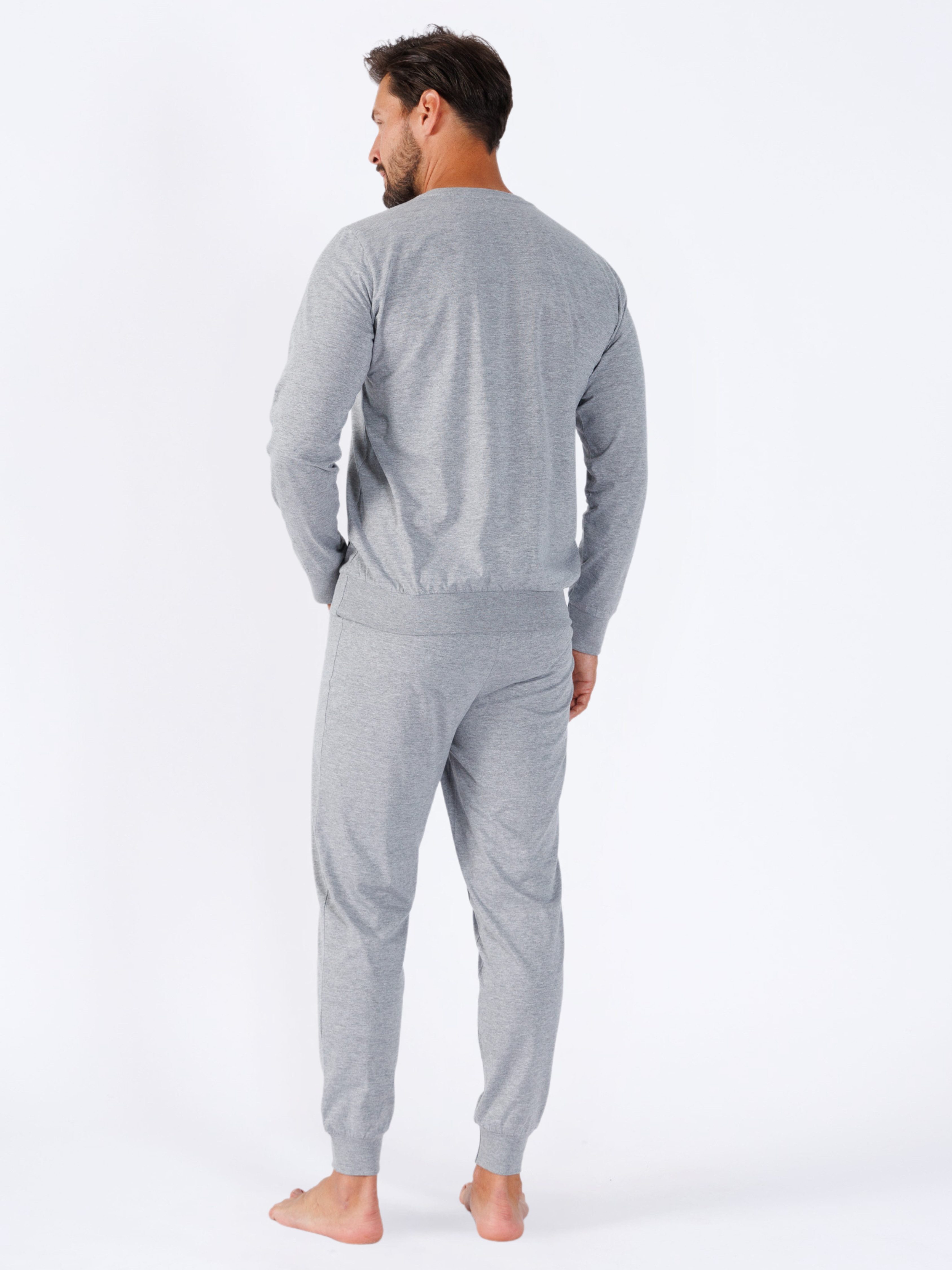 HOTBERG Schlafanzug langer Herren Pyjama Bündchen an Armen und Beinen, Cotton