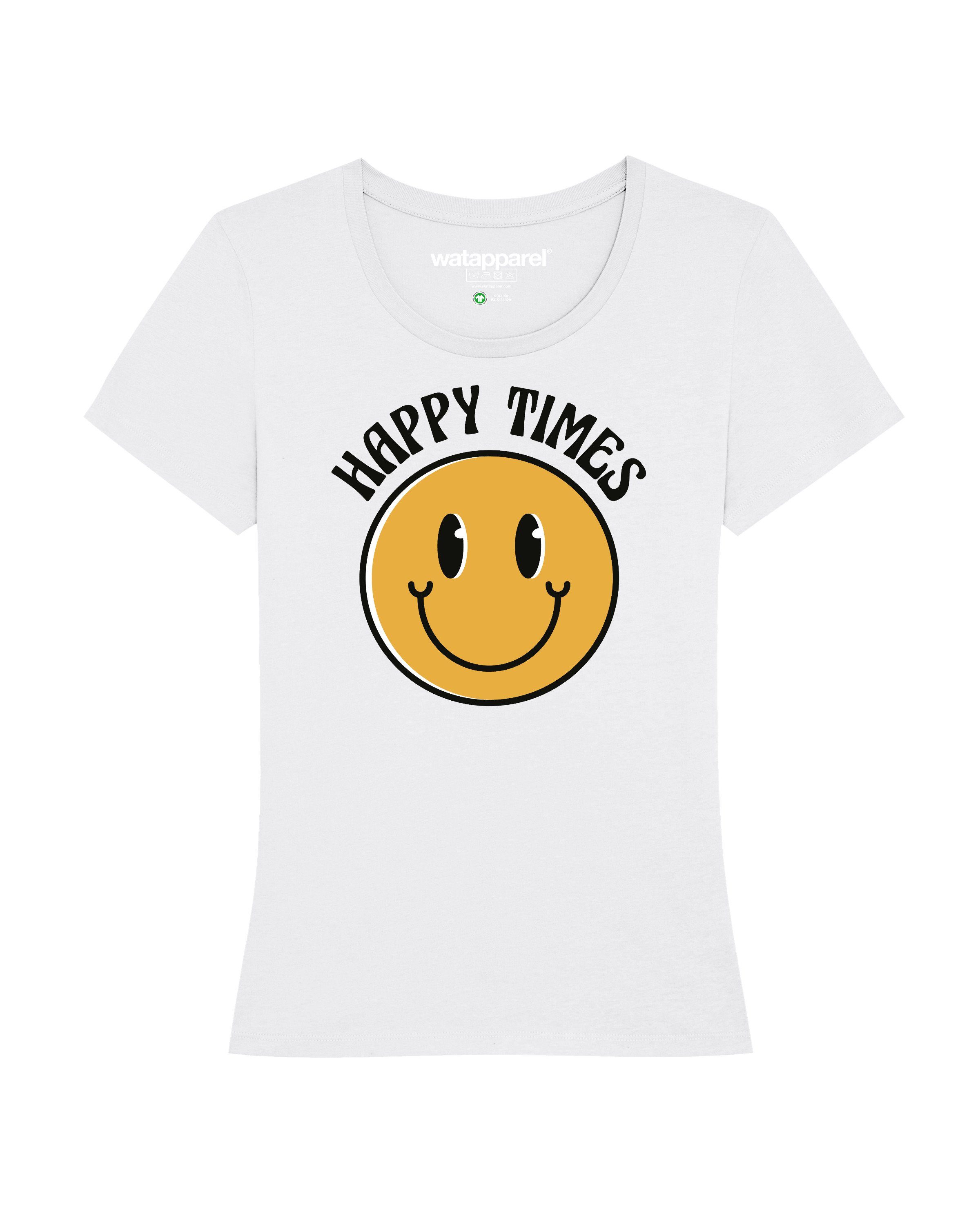 Happy Apparel antrazit Print-Shirt (1-tlg) smiley times emoji wat?