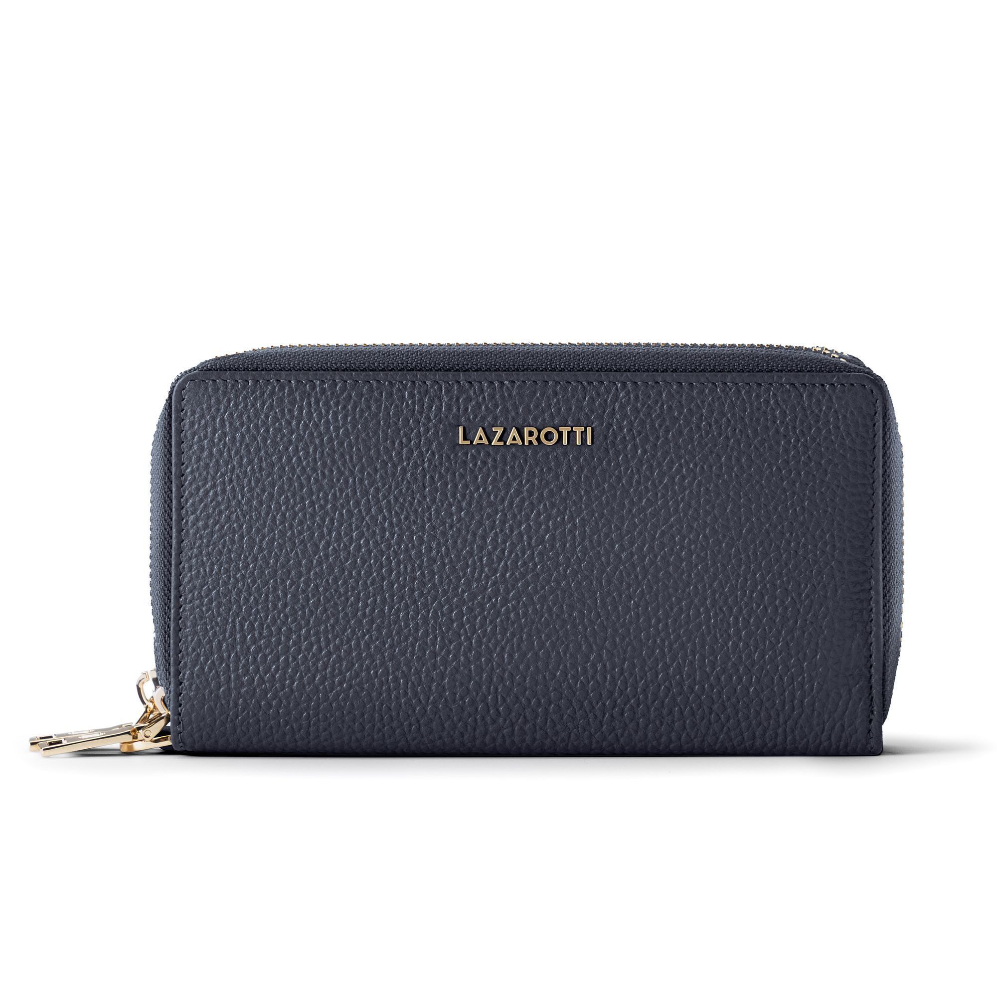 Lazarotti Geldbörse Bologna Leather XL Double Zip-Around Geldbörse RFID Leder 20 cm