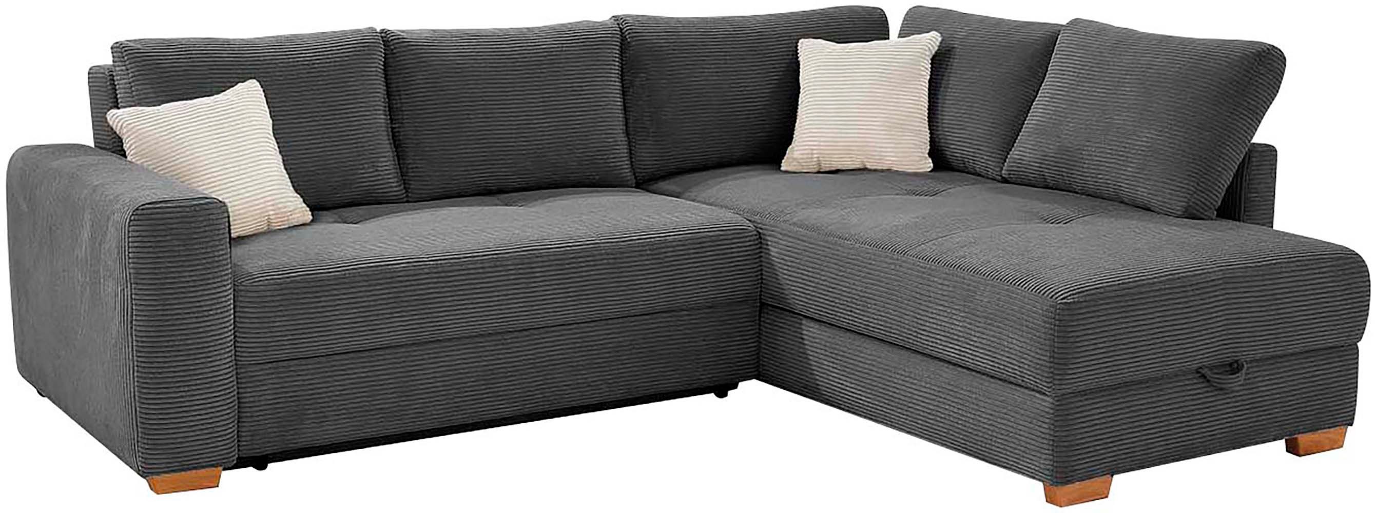 Jockenhöfer Gruppe Ecksofa Sunset L-Form, B: 257 cm, Liegefl. 160x223 cm Dauerschlafsofa, Tonnentaschen-Federkern, Kaltschaumtopper, Bettkasten & Zierkissen