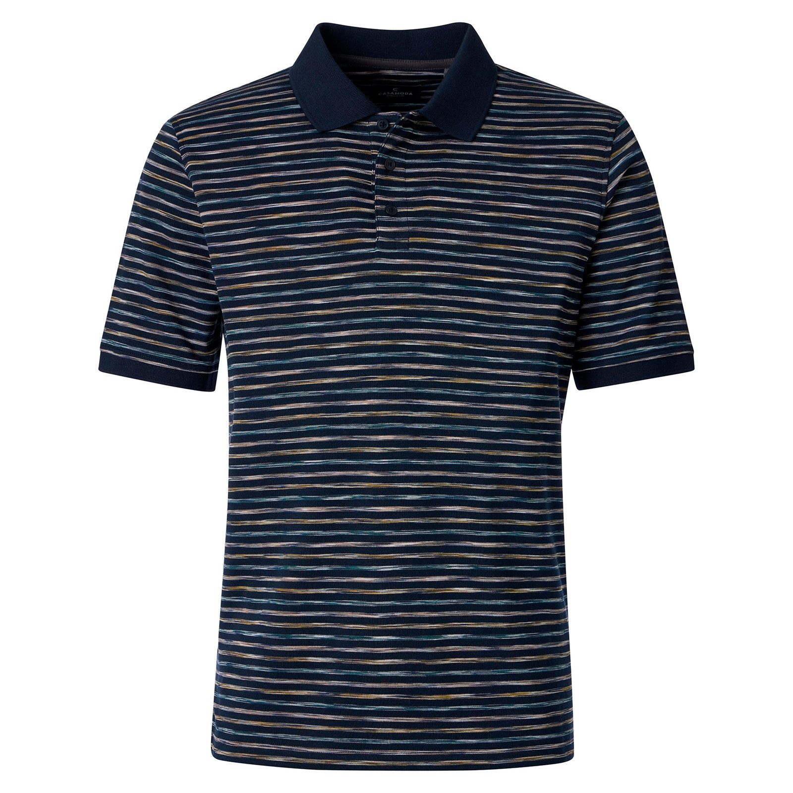 CASAMODA Poloshirt CasaModa XXL Poloshirt blau-senf-grau gestreift