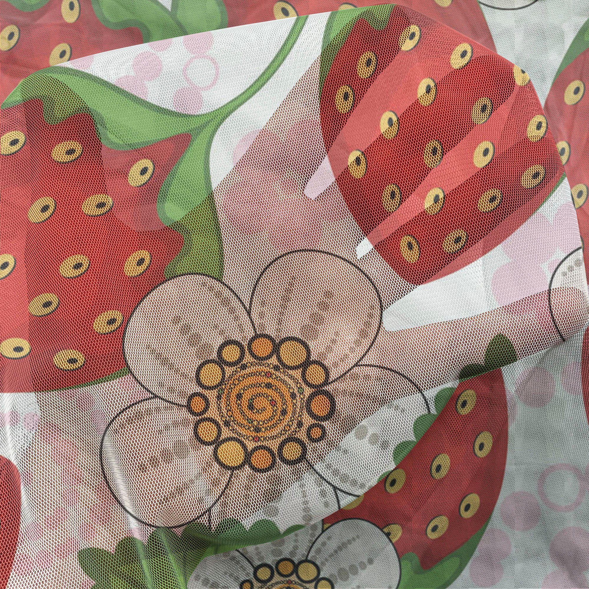 Floral für Szene Strawberry Gardine Drapierung Party Frühling Hochzeit Abakuhaus, Panels, 2 schiere
