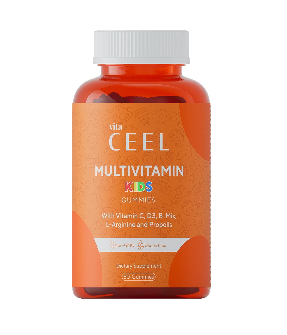 VİTA CEEL Kids Multivitamin Komplex–Für Wachstum, Energie, Vitalität Multivitami Lutschtabletten, 60 St., 240 g, Multivitamin – Leckere Kautabletten mit Orangen-Aroma für den Alltag