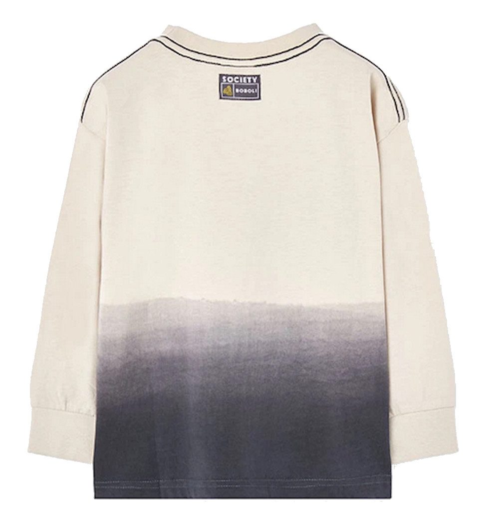 BÒBOLI Langarmshirt BÒBOLI Jungen Langarmshirt T-Shirt Langarm Schriftblock creme (1-tlg)