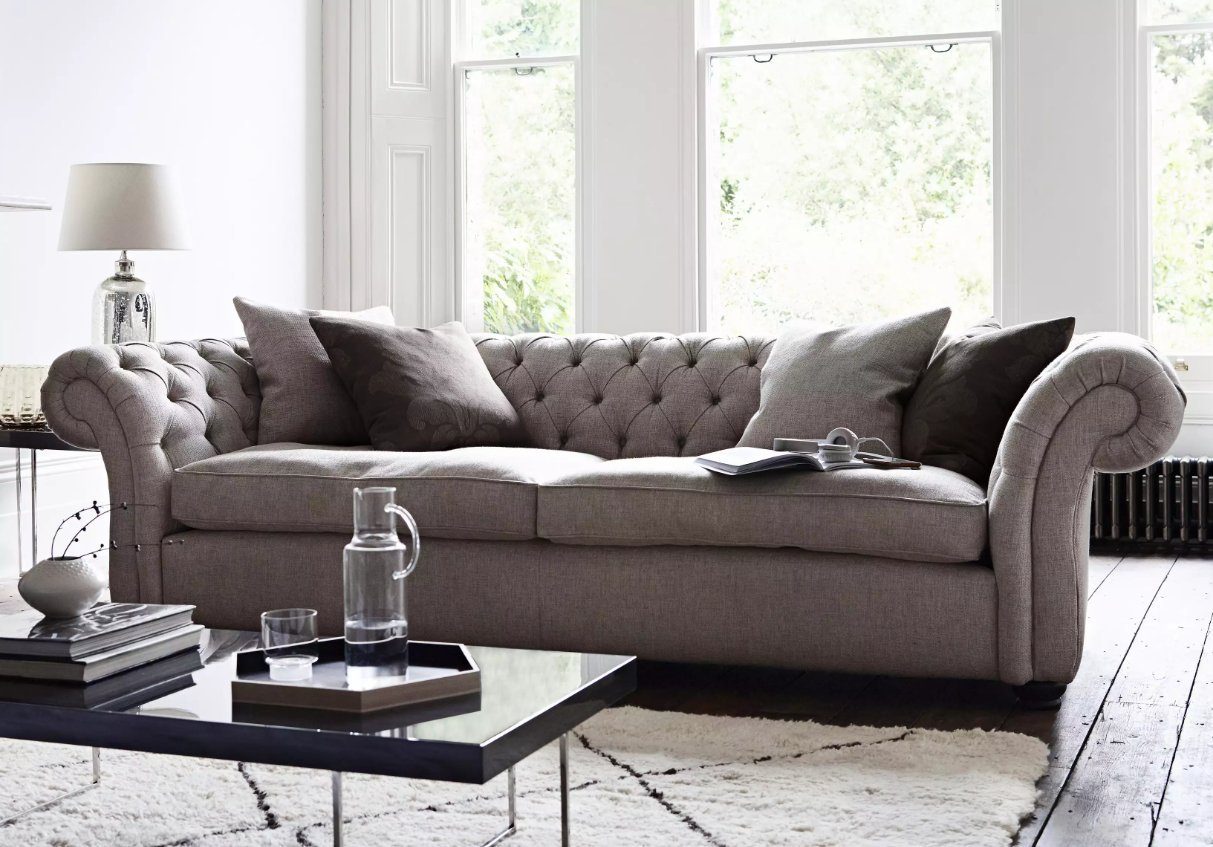 Europe JVmoebel Tauper Luxus Made in Textil Sofa Viersitzer Couch, Chesterfield Polster Designer