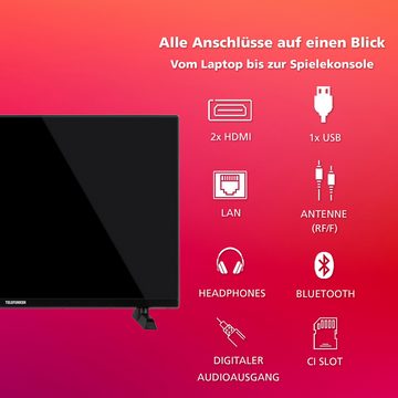 Telefunken XH32TO750S LCD-LED Fernseher (80 cm/32 Zoll, HD-ready, TiVo Smart TV, TiVo Smart TV, HDR, Triple-Tuner, Sprachsteuerung, HD+ 6 Monate inkl)