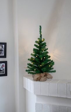EGLO Künstlicher Weihnachtsbaum Toppy, LED Weihnachtsbaum 60 cm, Deko-Tannenbaum m. Timer, batteriebetrieben