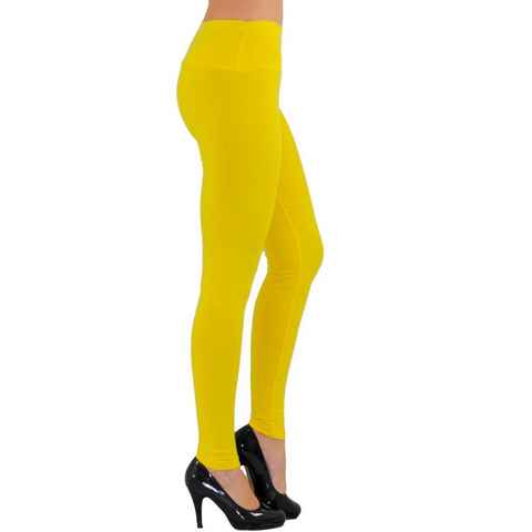 YESET Leggings Damen Leggings Leggins lang hoher Bund gelb XL (1-tlg)