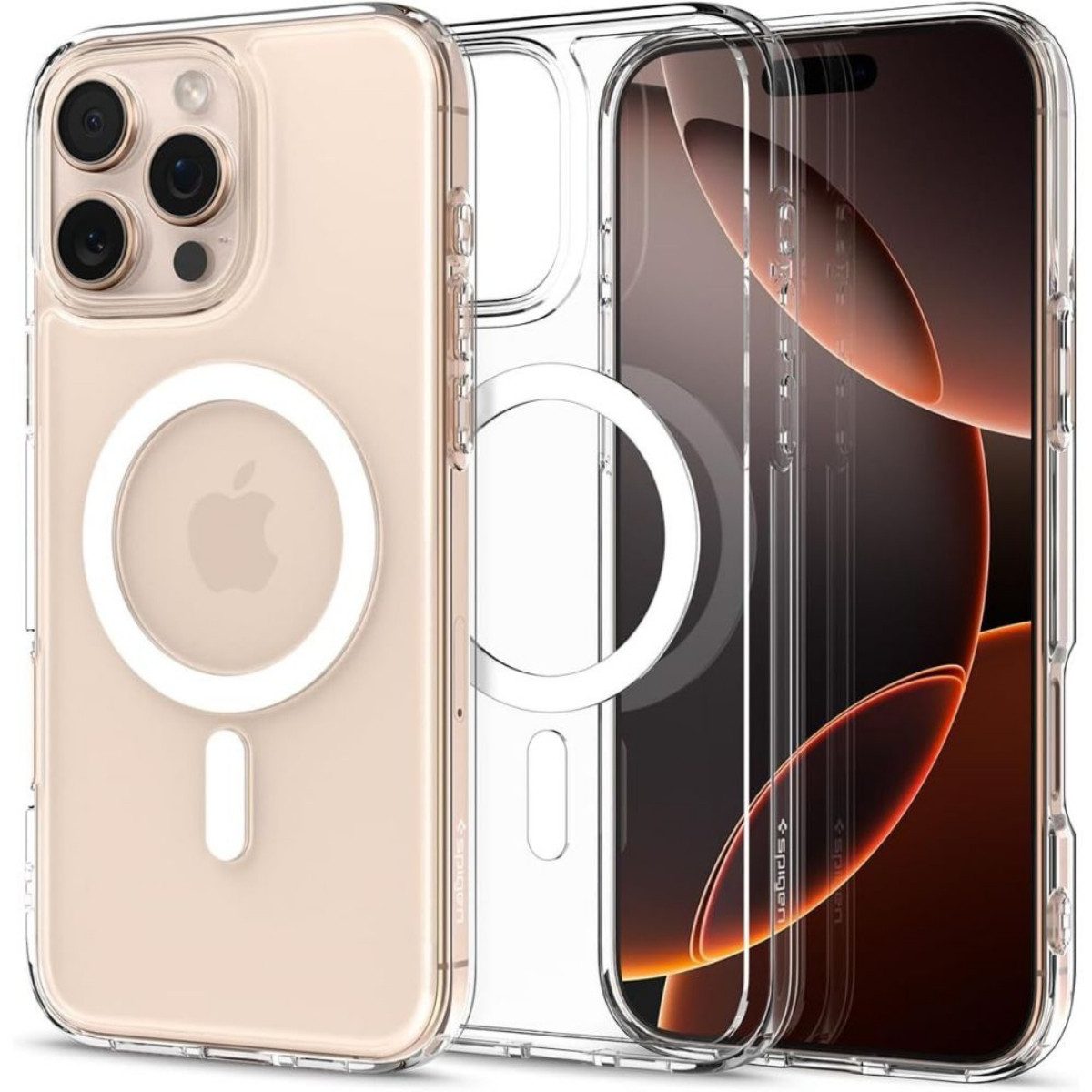 Spigen Handyhülle Ultra Hybrid Weiß mit Magnetfunktion Kompatibel mit iPhone 16 Pro Max 6,9, Weißer Rahmen mit integrierter Magnetfunktion
