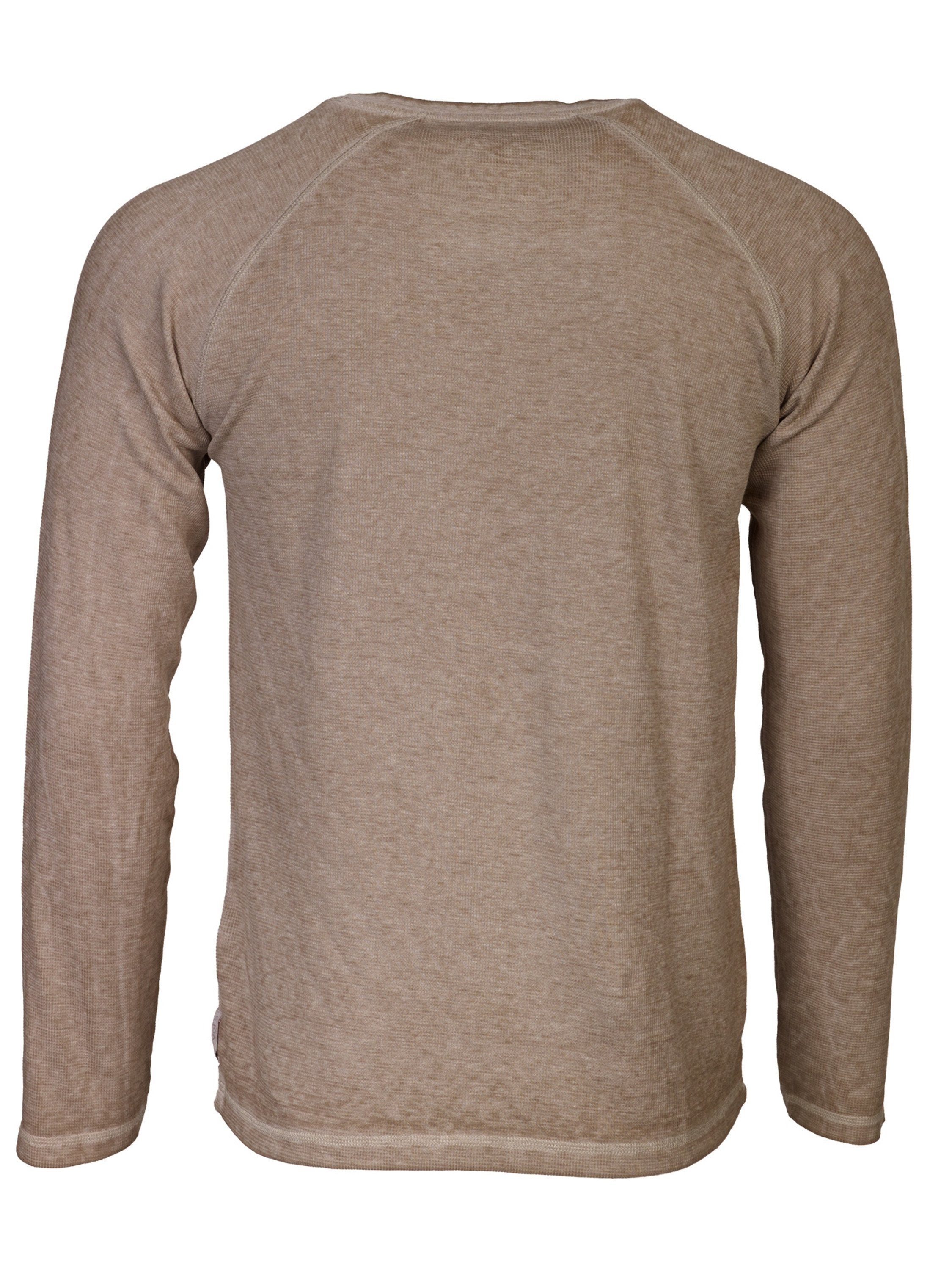 IVO: Dunkler DAILY´S Kapuzenshirt Sweatshirt Rundhalsausschnitt mit Herren Sand