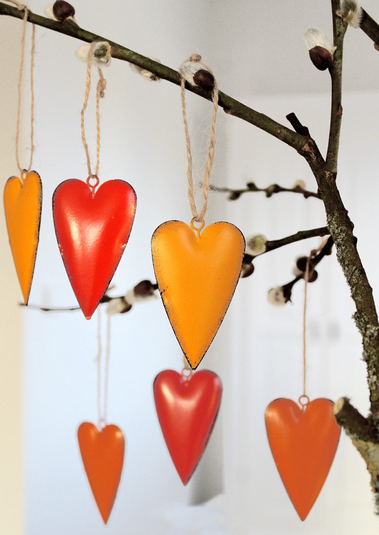 LB H&F Lilienburg Dekohänger 6er SET Herz Herzen Metall Hängedekoration Hän günstig online kaufen