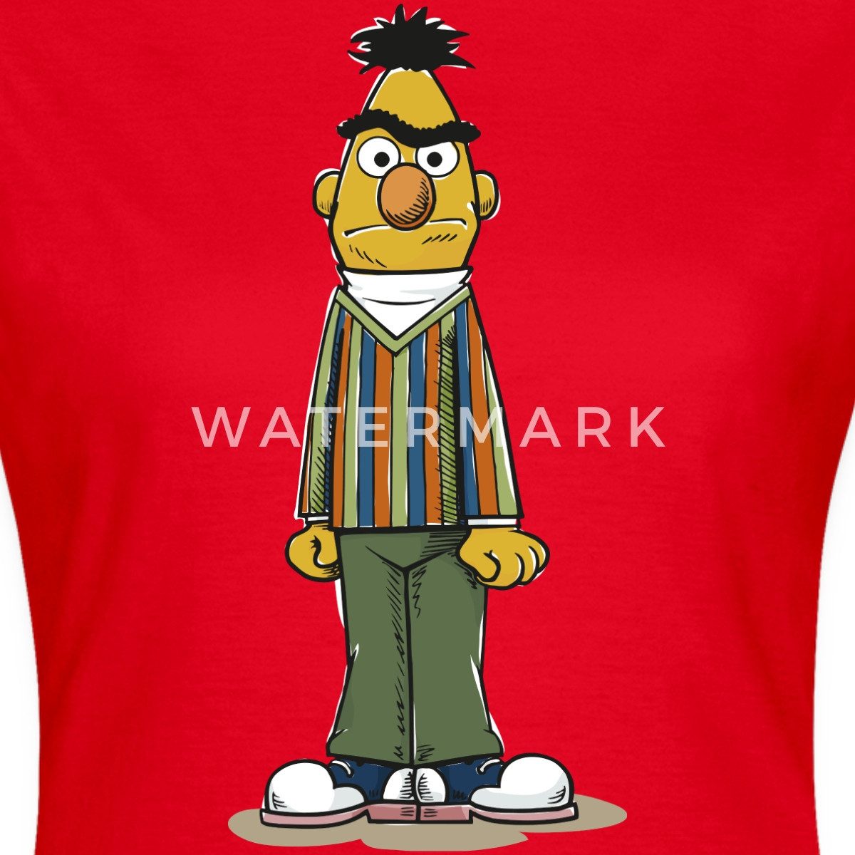 T-Shirt Sesamstraße Bert wütend Frauen T-Shirt