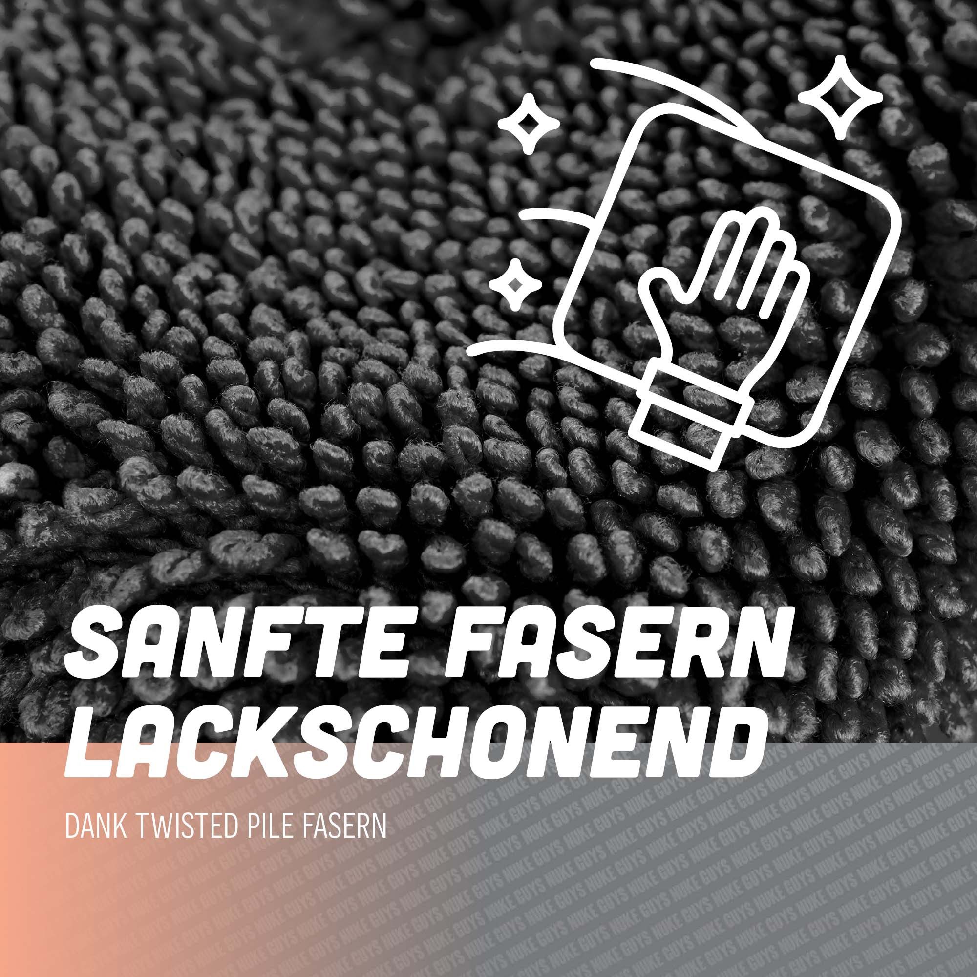 Nuke Guys Microfaser Auto Trockentuch - Gamma Dryer S bis XXL Mikrofasertuch (Microfaser, 40x40 cm, 1-tlg., Gamma Dryer S - Grau - 40x40cm 1400GSM)