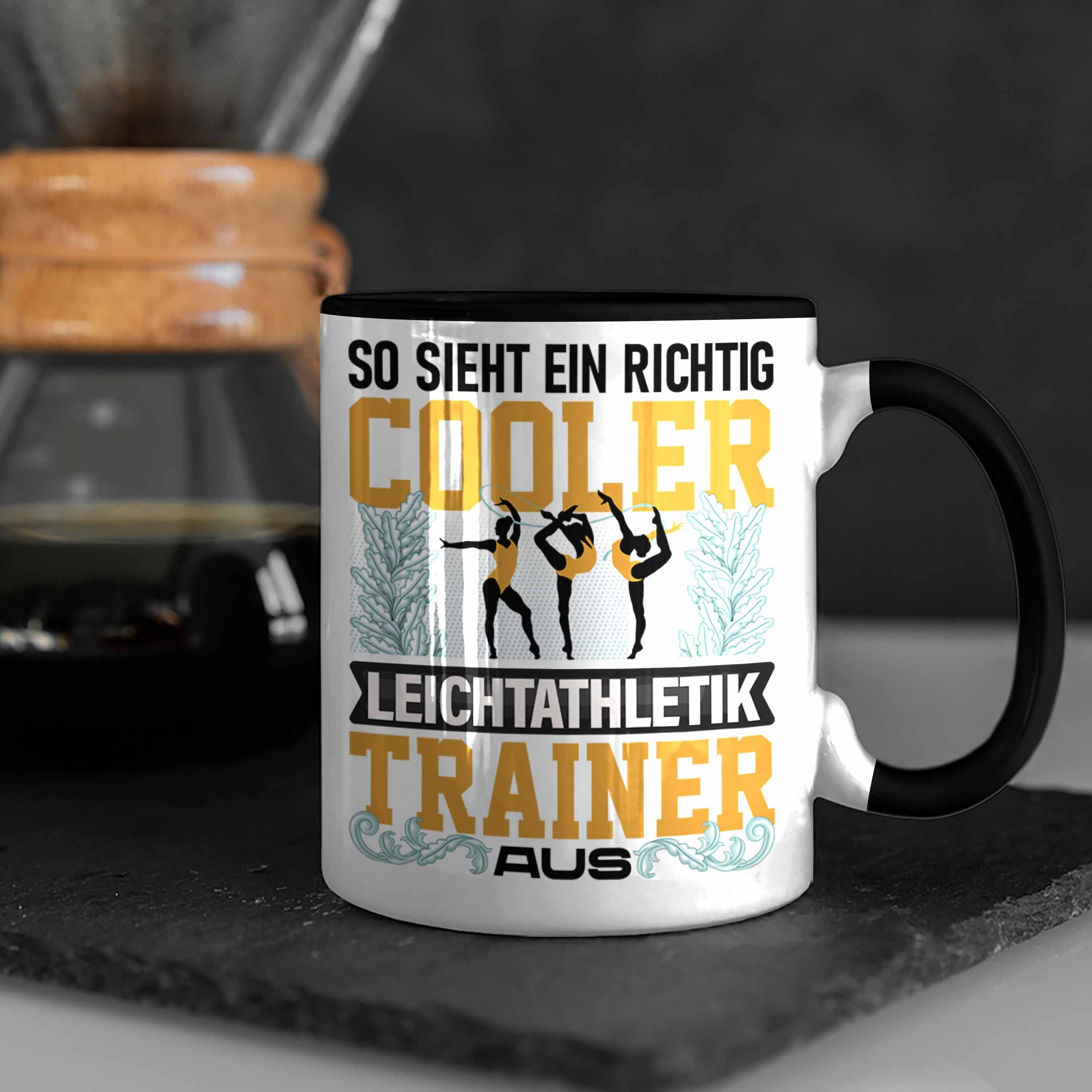 Schwarz Lustiger Leichtathletik Trendation Geschenk Tasse Geshenkidee Tasse Spruch Trainer