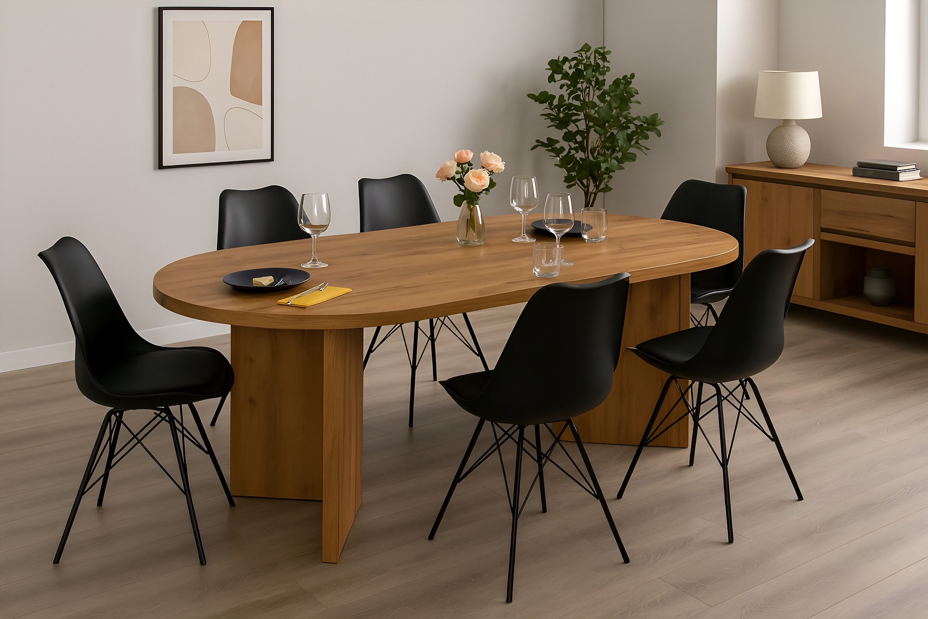 SAM® Esstisch Ova, ovale Tischplatte, V-Form, günstig online kaufen