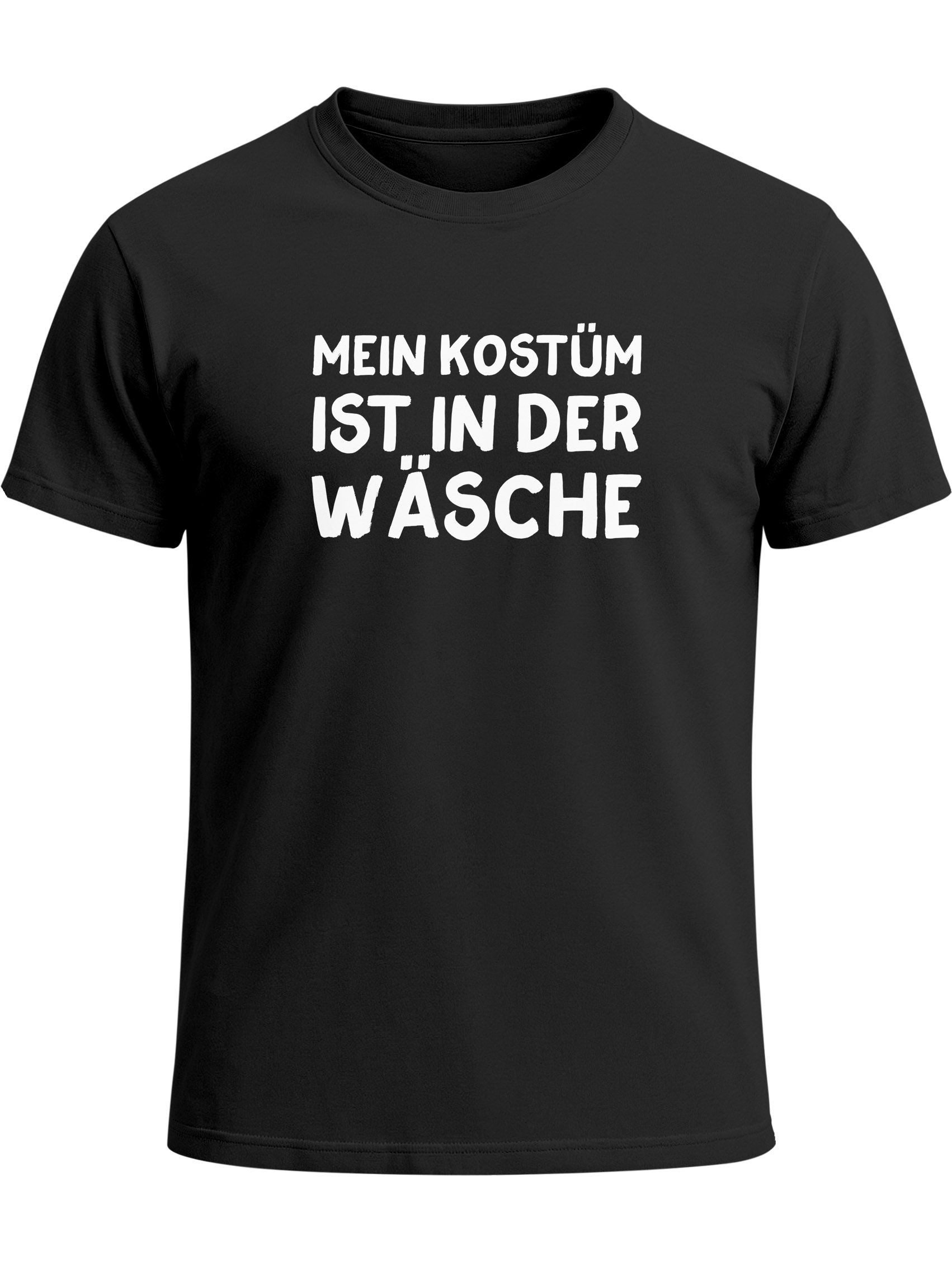 MoonWorks Print-Shirt Herren T-Shirt Mein Kostüm ist in der Wäsche Spruch Fasching Karneval mit Print