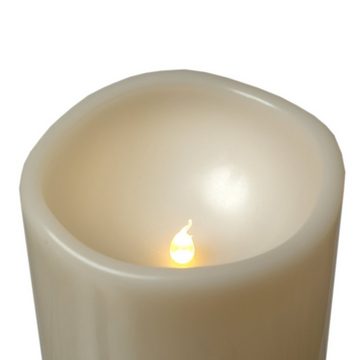 MARELIDA LED-Kerze XXL LED Kerze für Außen flackernd H: 30cm D: 12,5cm outdoor creme