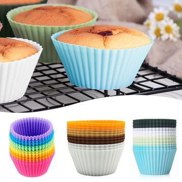 Henreal Silikonform Wiederverwendbare Muffinformen aus hochwertigem Silikon Cupcake., (12-tlg)