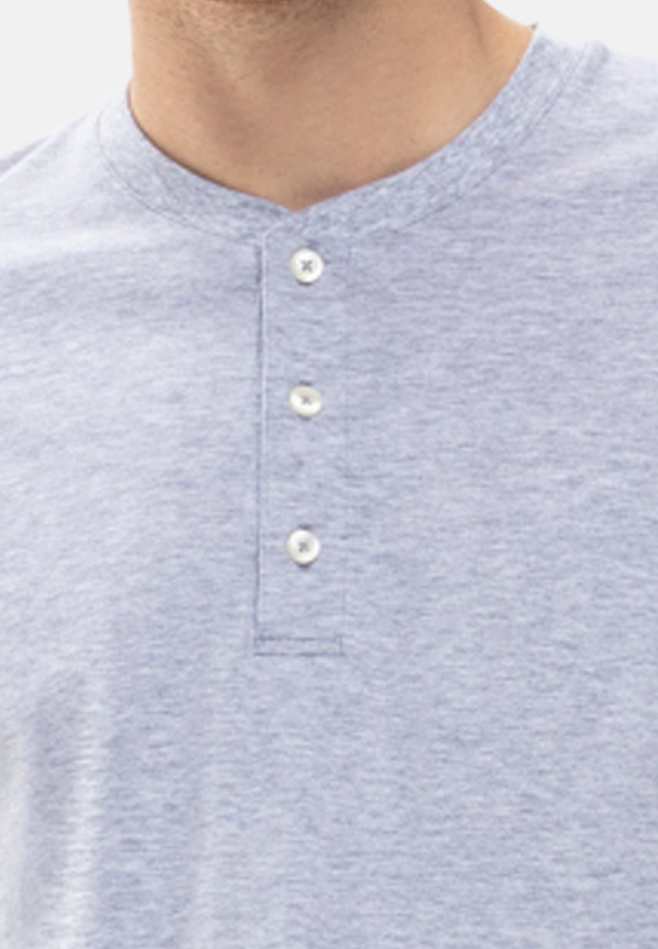 Mey Baumwolle Light Ringwood - Oberteil Pyjama Passform mit Kurzarm-Shirt - Pyjamaoberteil (1-tlg) Melange legerer Grey