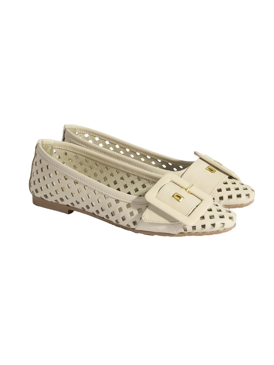 Desa Damen-Ballerinas aus Leder – Atmungsaktives Design mit flachem Absatz Ballettschuh