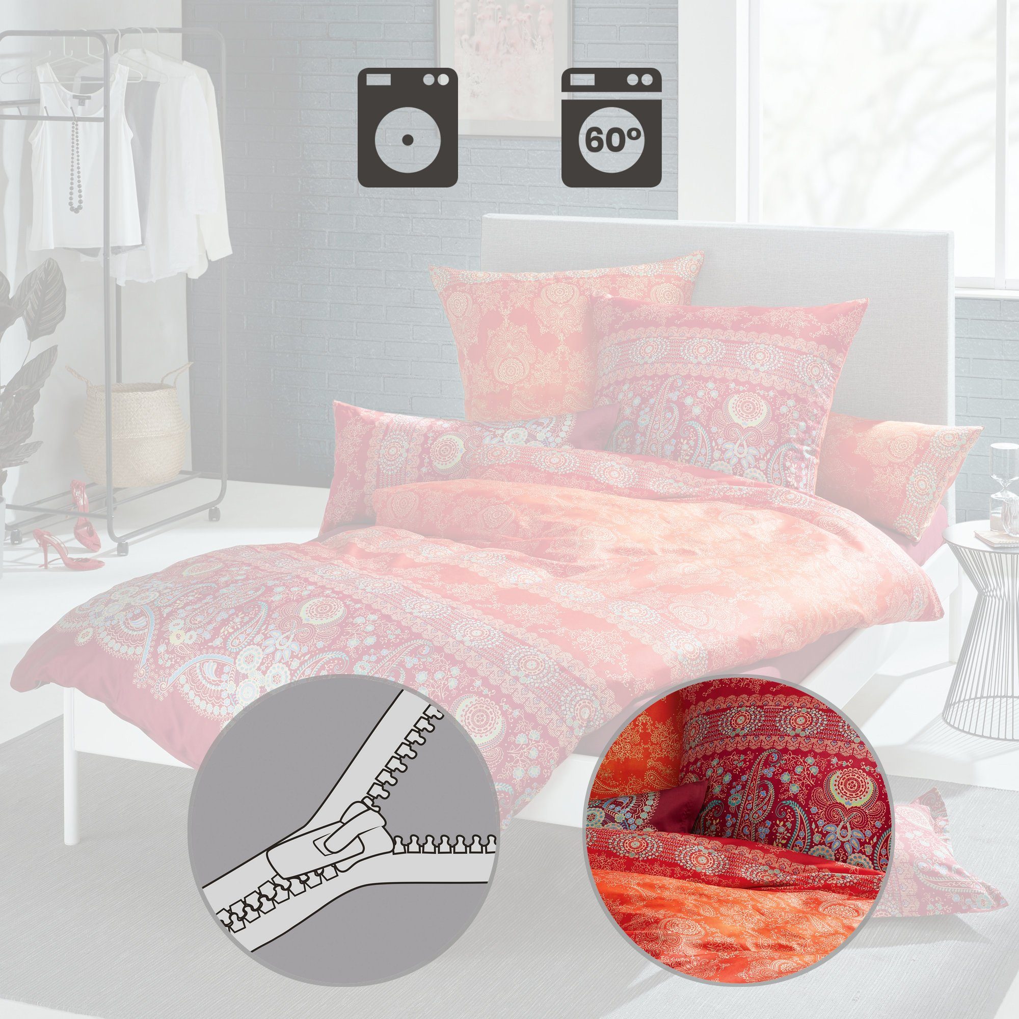 Bassetti Bettwäsche Bettwäsche "Gran Paradiso", Mako-Satin, Paisley