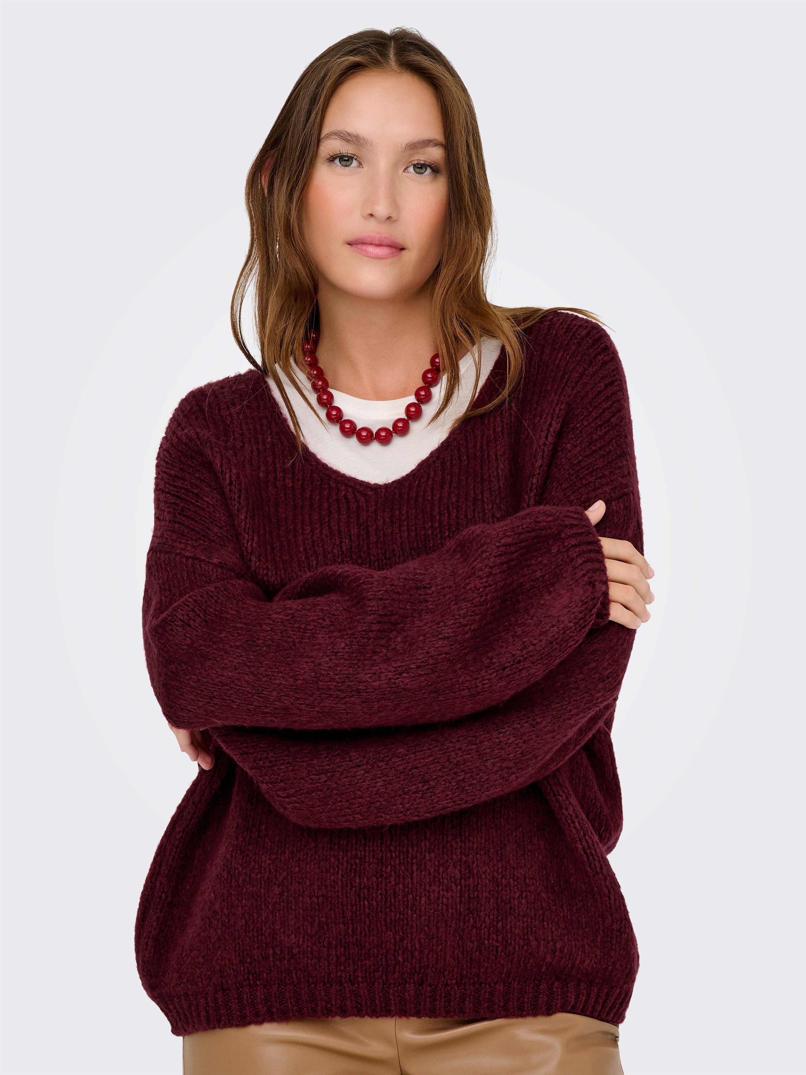 JDY V-Ausschnitt-Pullover JDYDINEA L/S REVERSIBLE PULLOV. günstig online kaufen