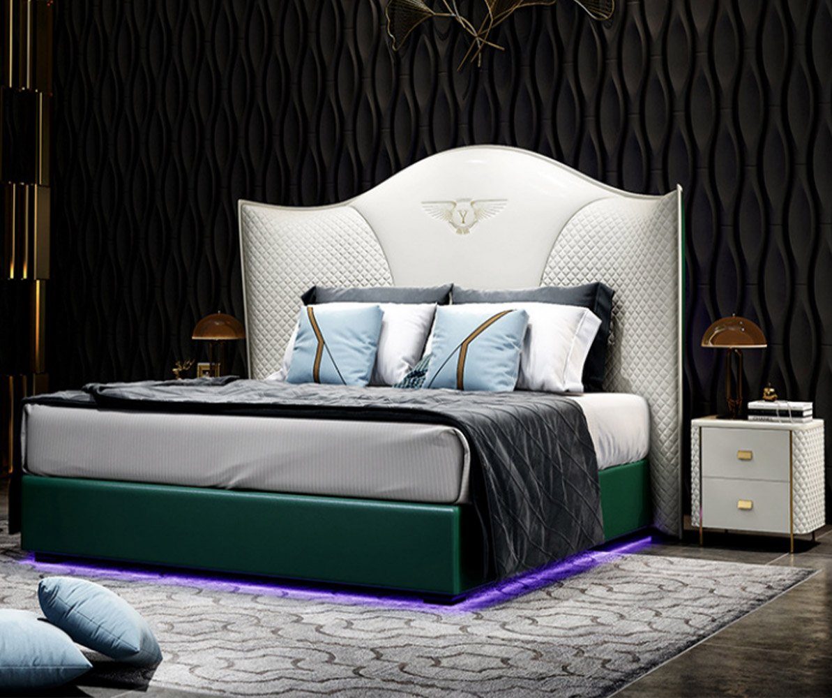 Schlafzimmer Luxus Möbel (Bett), Design Made Bett Holz Europe Doppel Hotel JVmoebel In Polster Bett Modern