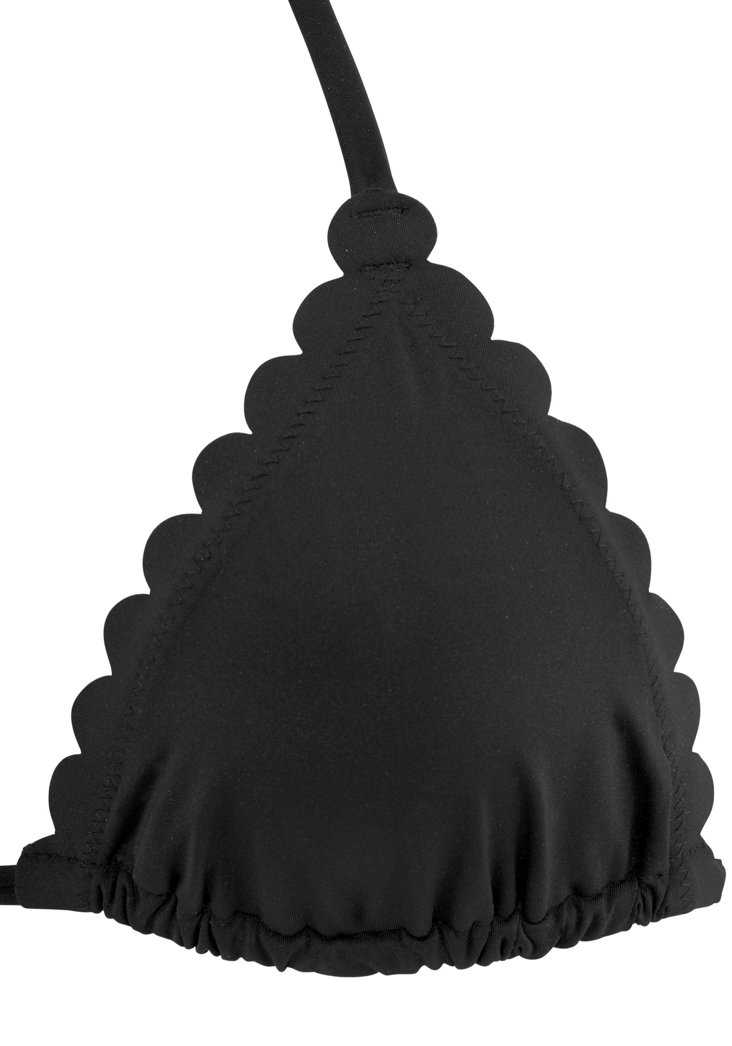 gelaserter Wellenkannte schwarz mit LASCANA Scallop, Triangel-Bikini-Top
