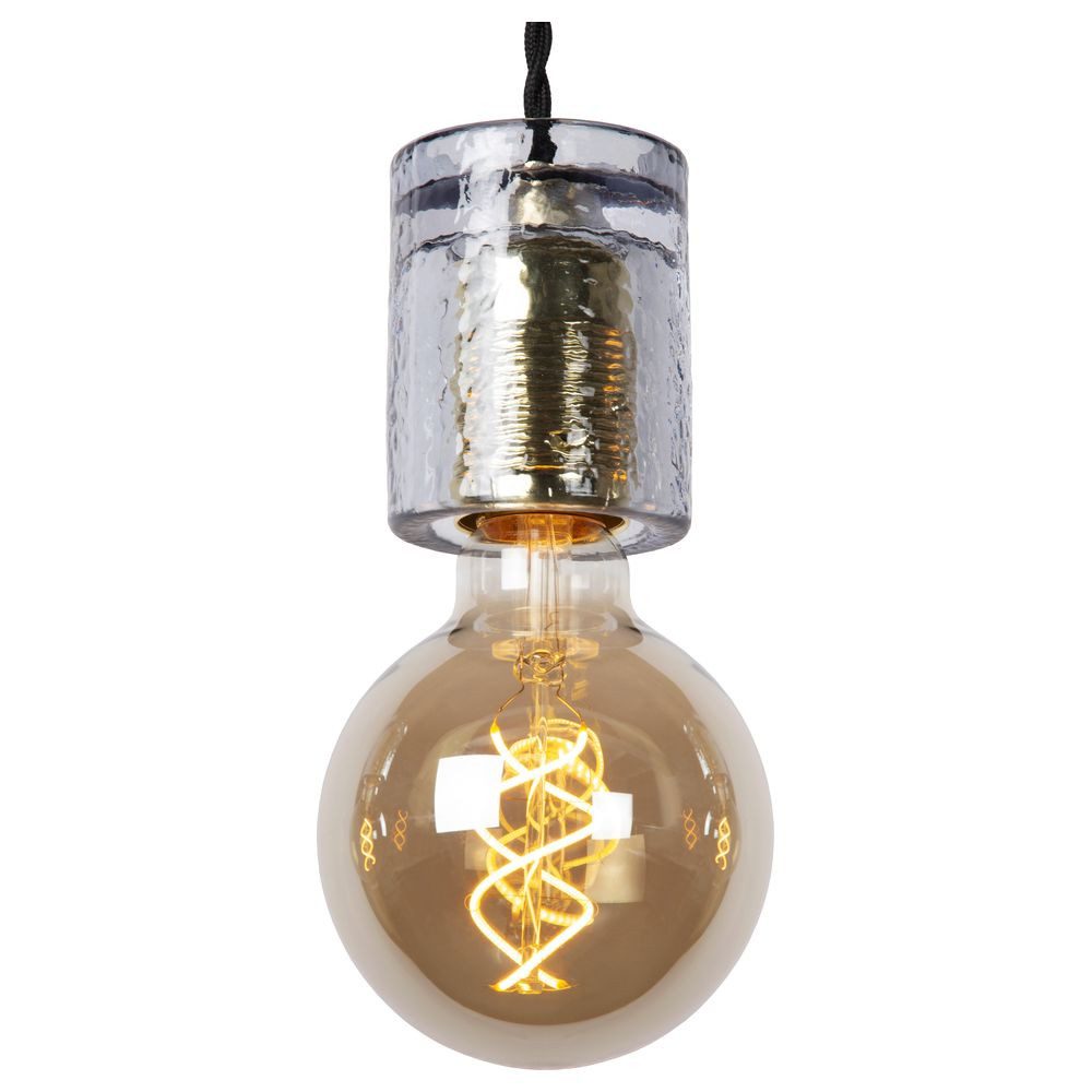 Lucide Pendelleuchte Pendelleuchte Gelka in Transparent und Schwarz E27