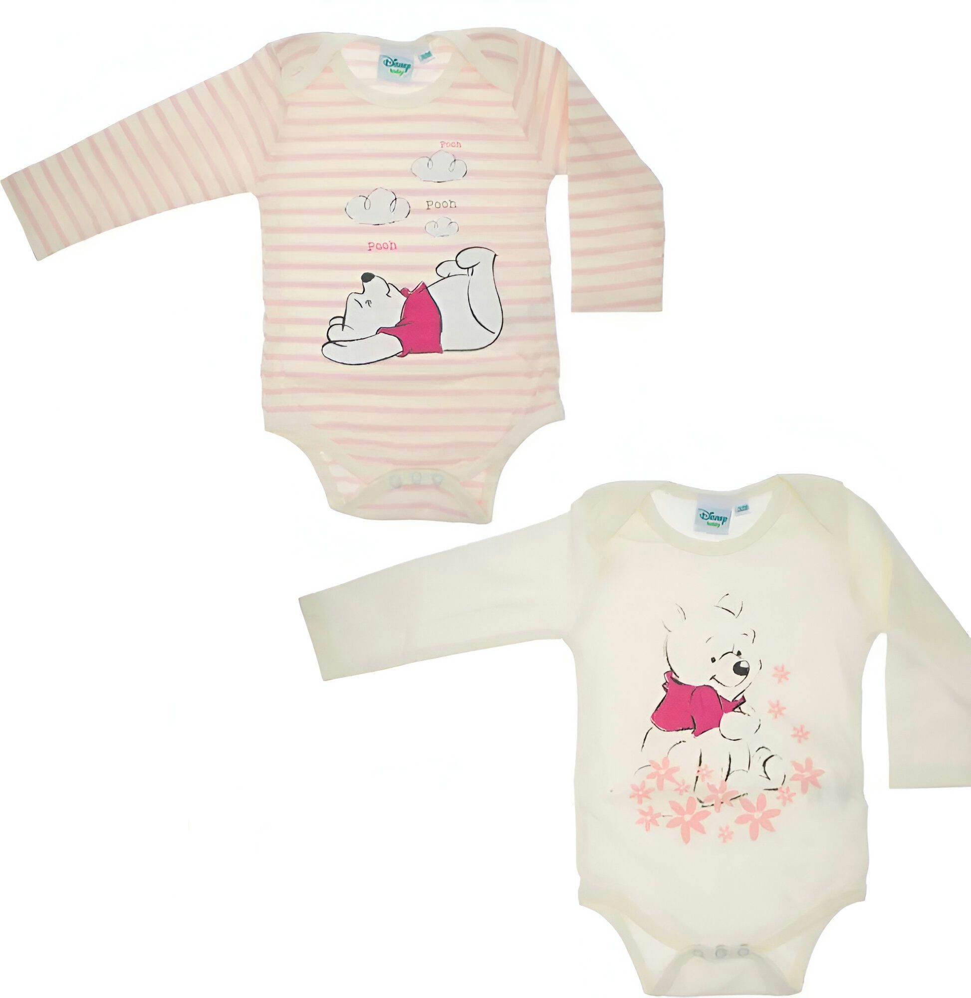 Strampler Disney Winnie der Pooh Baby 2er Pack langarm Body Strampler