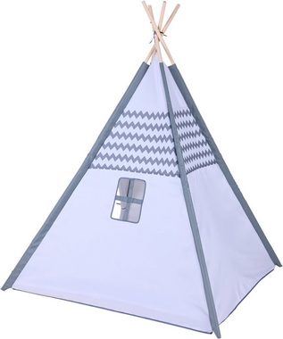 Knorrtoys® Spielzelt Tipi Zickzack mit Zeltstangen aus Holz