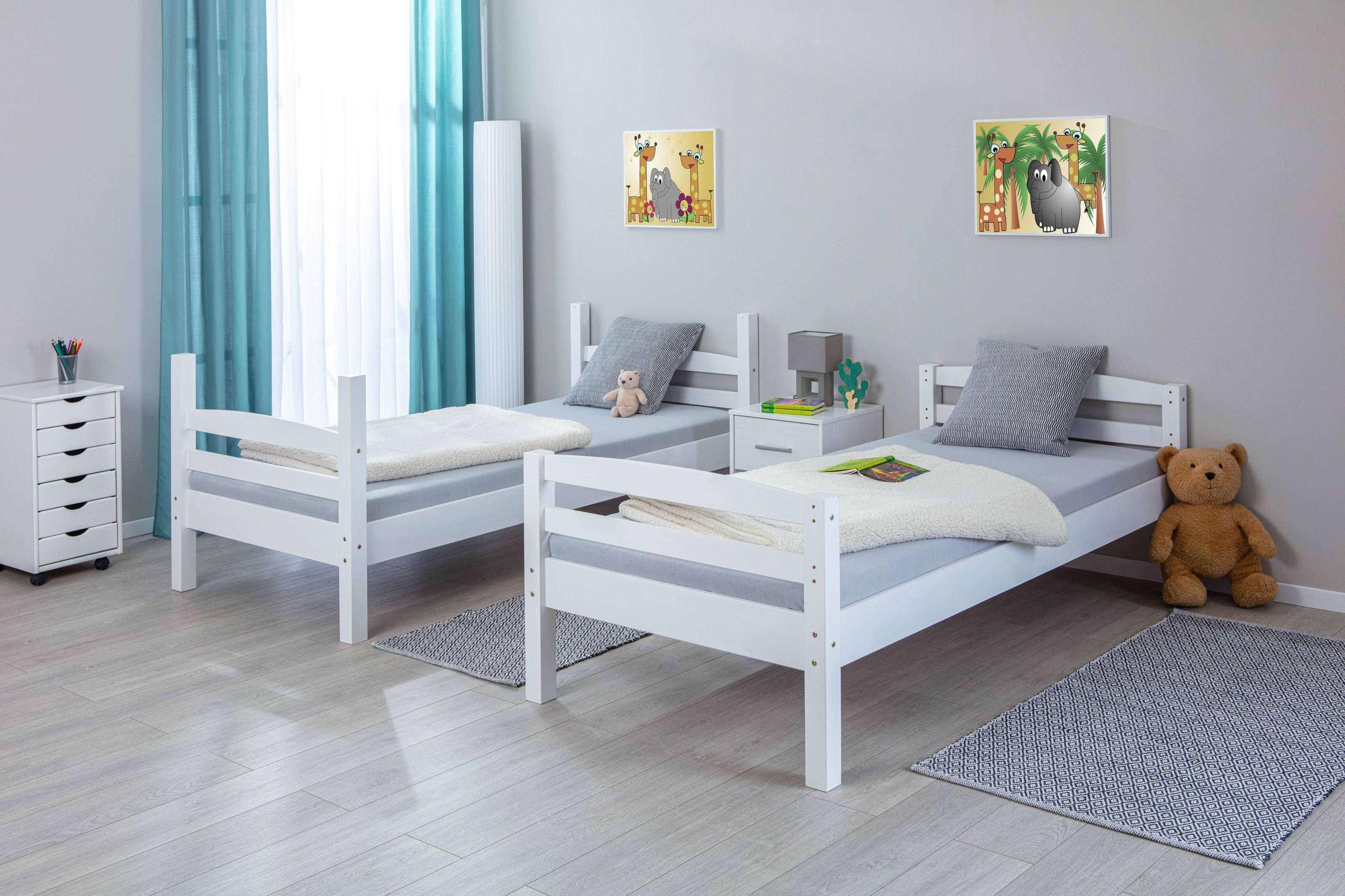 Inter Link Etagenbett aus Massivholz in Weiss (BxHxT: 212x146,5x98,5 cm)