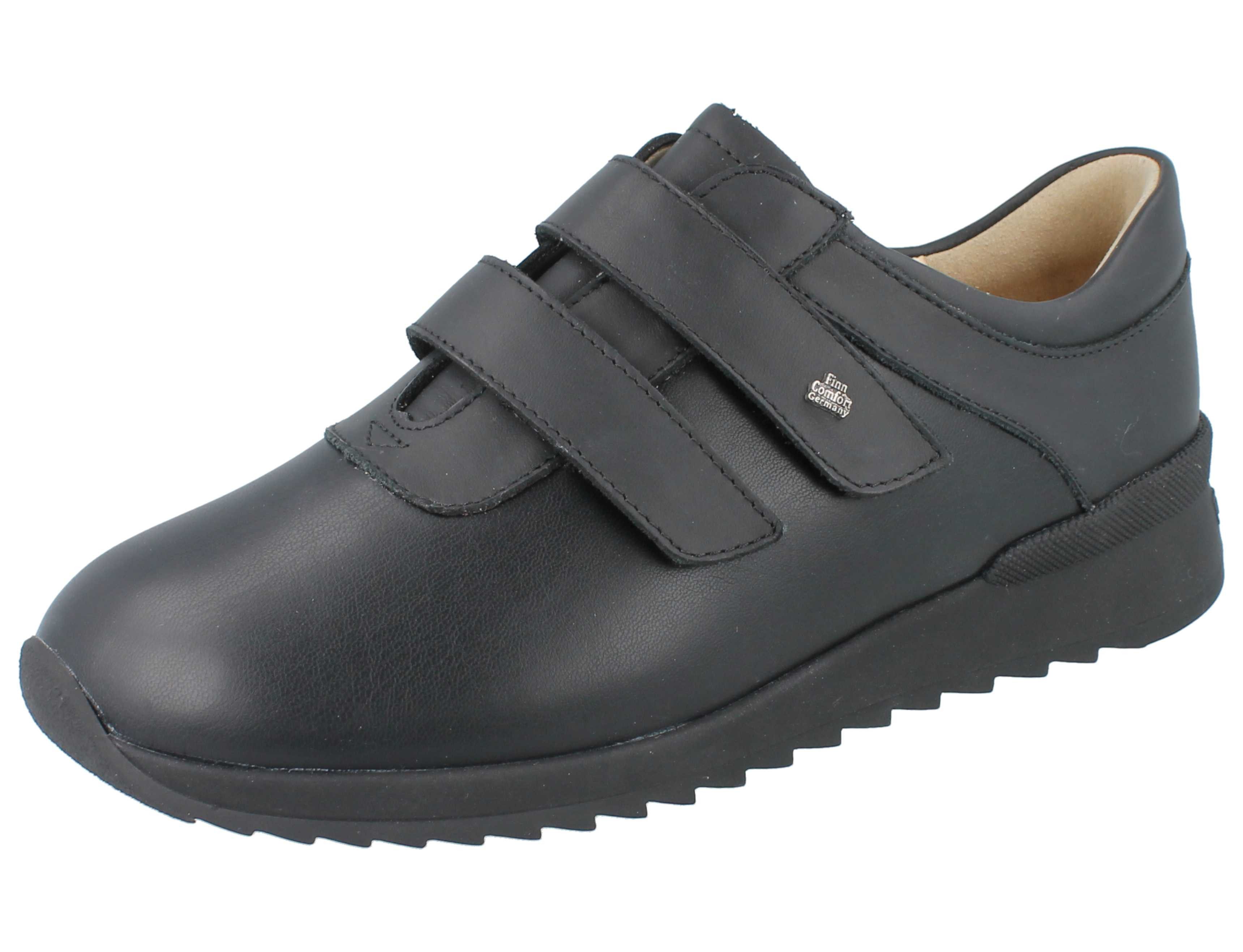 Finn Comfort FINN COMFORT FinnStretch Ivrea Damen Klettschuhe schwarz black Schnürschuh Wechselfußbett