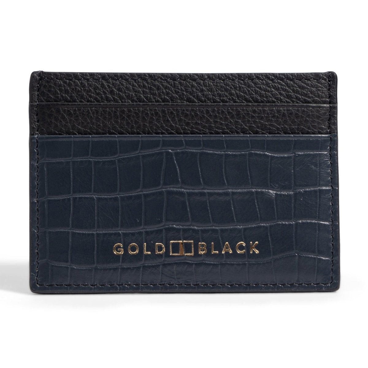 Kartenetui GOLDBLACK Kartenetui CrocPrestige aus echtem Leder in navy blau