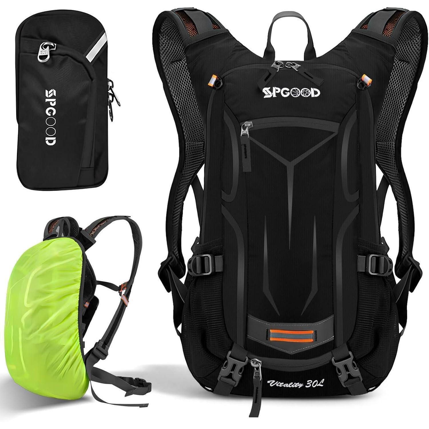 Fahrradrucksack Fahrradrucksack 20L 30L Regenschutz Helmabdeckung MTB Schwarz 25L