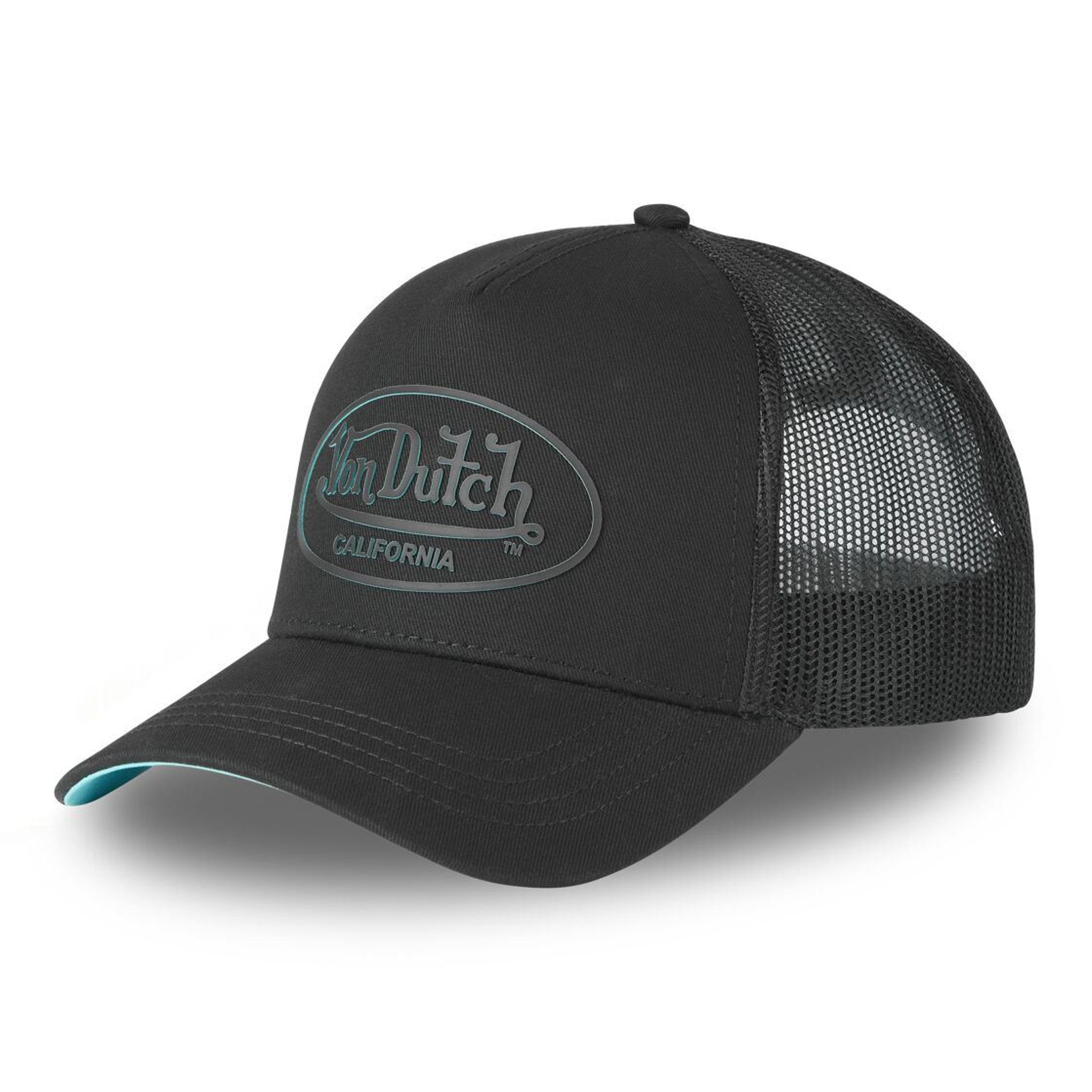 Von Dutch Trucker Cap Von Dutch Originals Trucker Cap CALIFORNIA Twill Rubber T/T Turquoise (Basecap, Basecap, Meshcap, Trucker Kappe)
