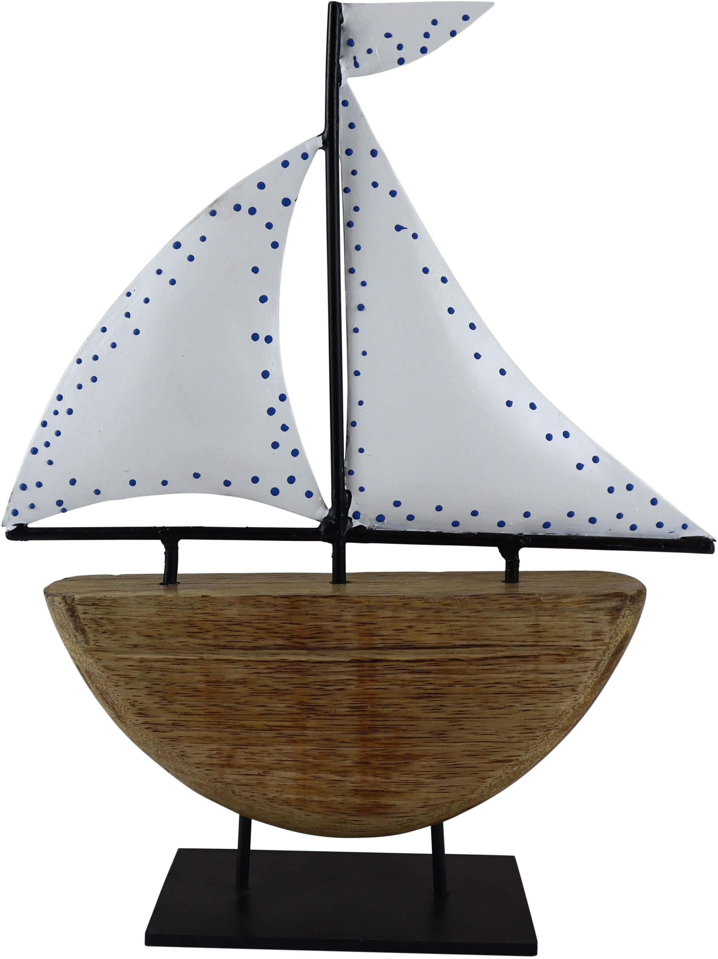 AM Design Dekofigur Schiff aus Mangoholz und Metall, Osterdekoration in zwei Größen