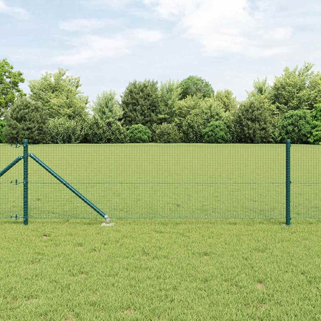 vidaXL Zaunpfosten, Zaunpfosten Grün 50 x 0,6 m (19 x 19 mm Mesh) Stahl und PVC
