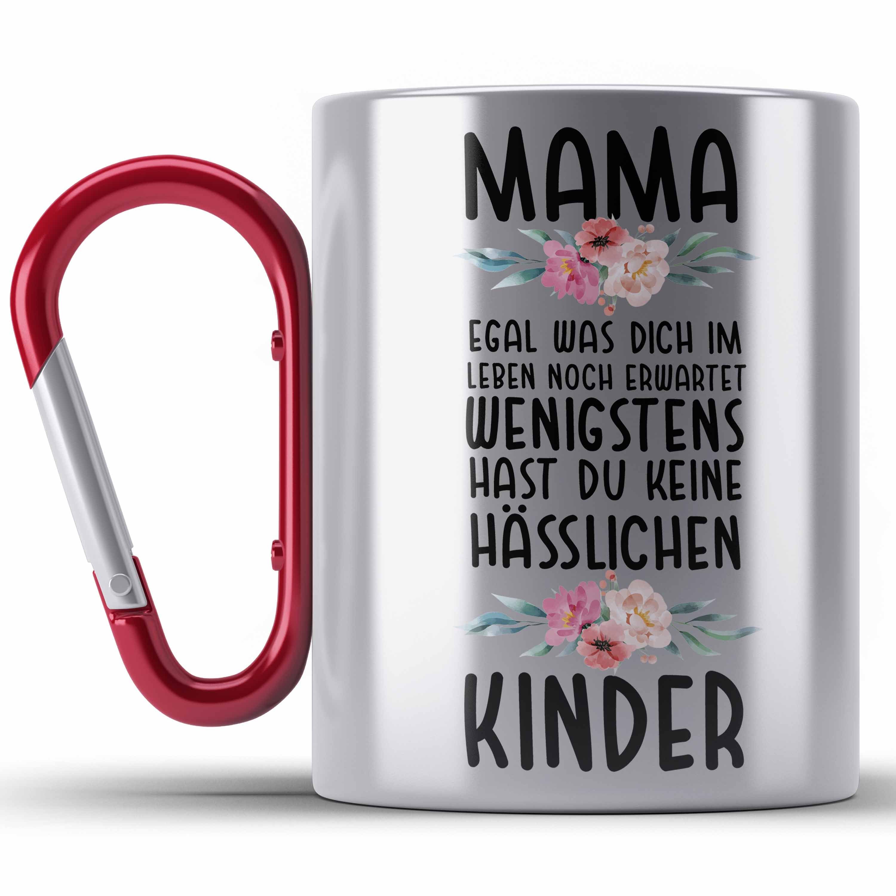 Trendation Thermotasse Mutter Edelstahl Tasse Hässliche Kinder Muttertag Geschenk Mama von Ki Rot