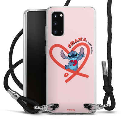 DeinDesign Handyhülle Stitch Ohana Pink Heart, Samsung Galaxy S20 Handykette Hülle mit Band Case zum Umhängen