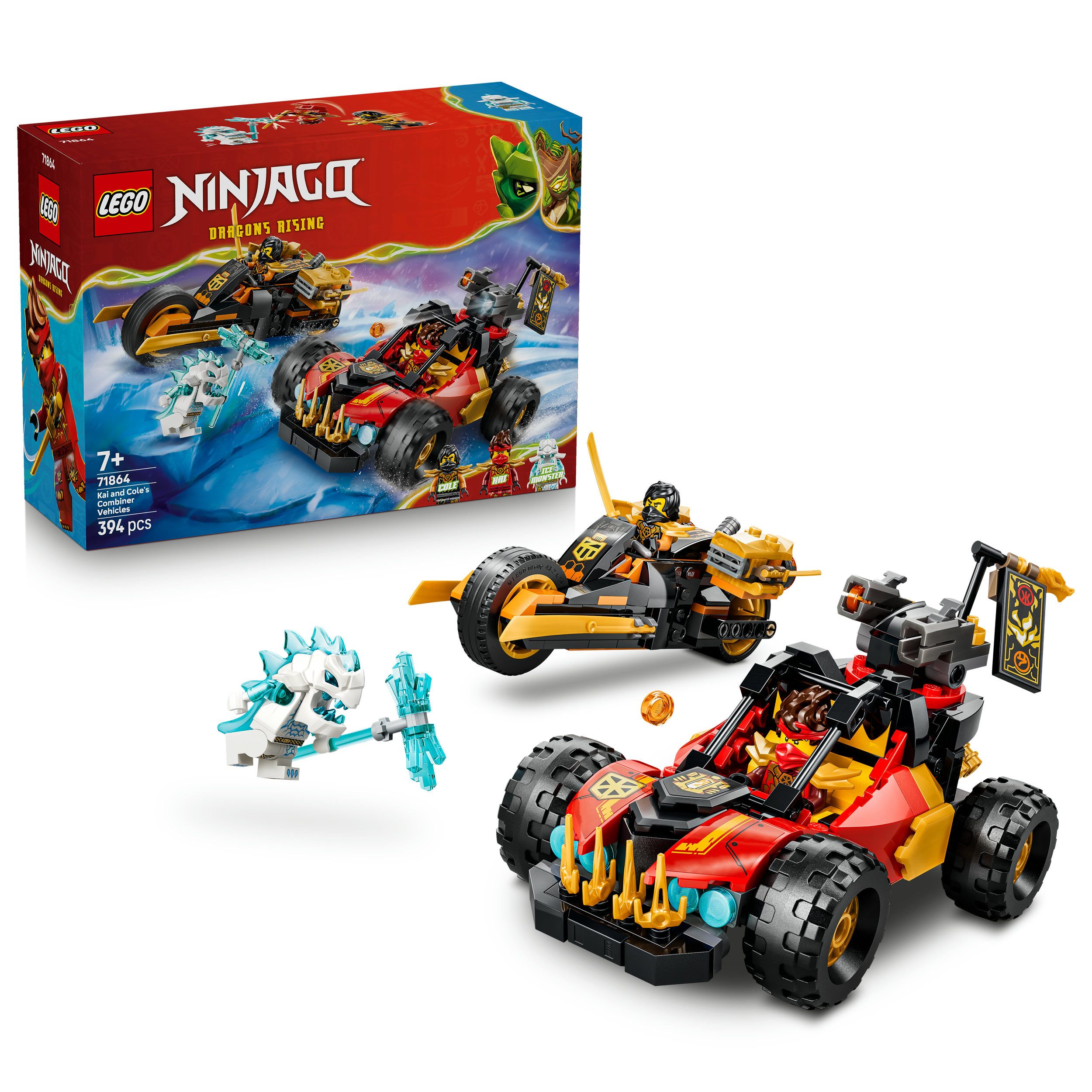 LEGO® Kais und Coles Kombi-Flitzer (71864), LEGO Ninjago Konstruktionsspielsteine, (394 St), Made in Europe