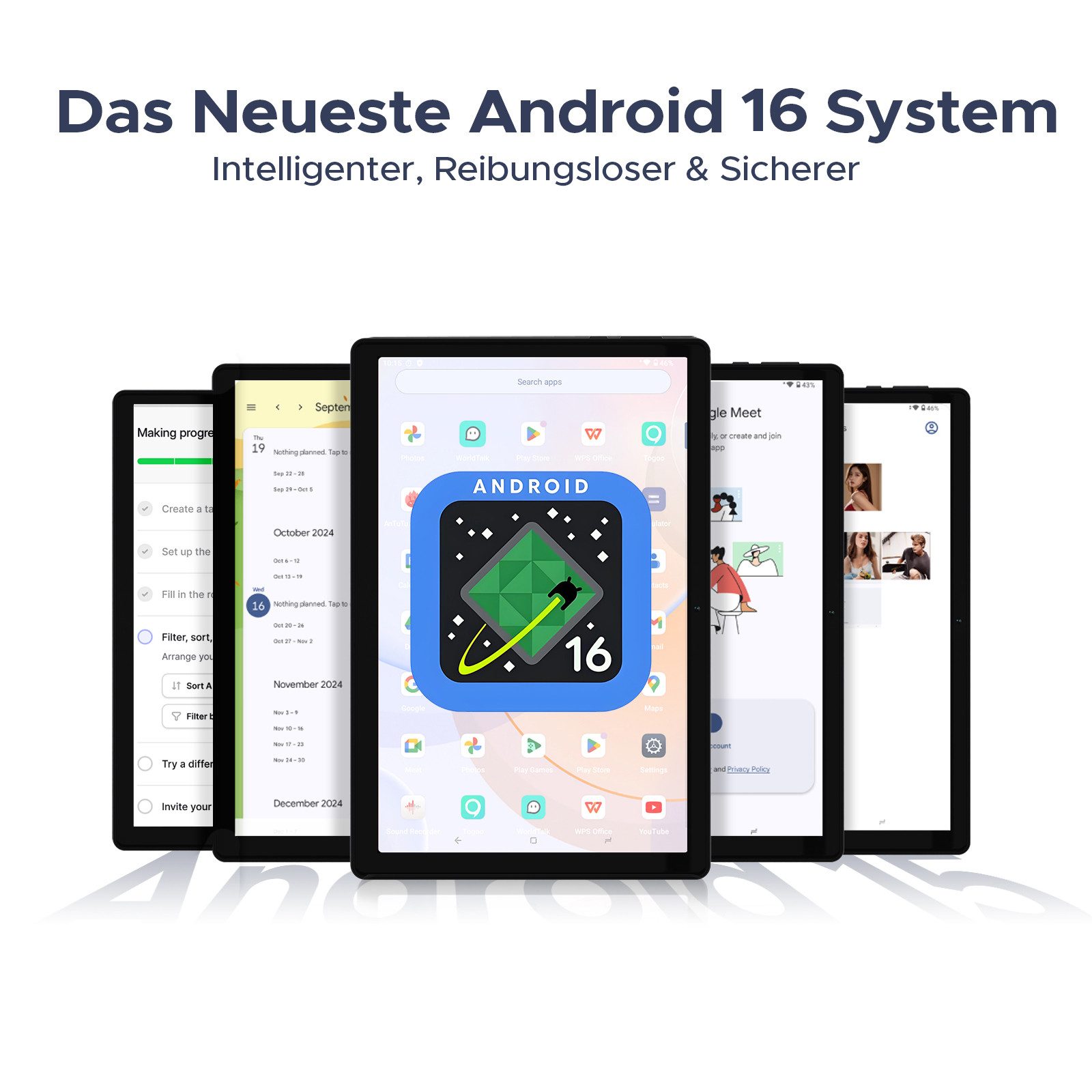 DOOGEE U10 Android 16 Tablet mit Tastatur, Stift, Maus, 10 Zoll, 128GB ROM AI Tablet (10.1", 128 GB, Android 16, WIFI, 5060mAh, Widevine L1, WiFi6, Face ID, Kinder Tablet)