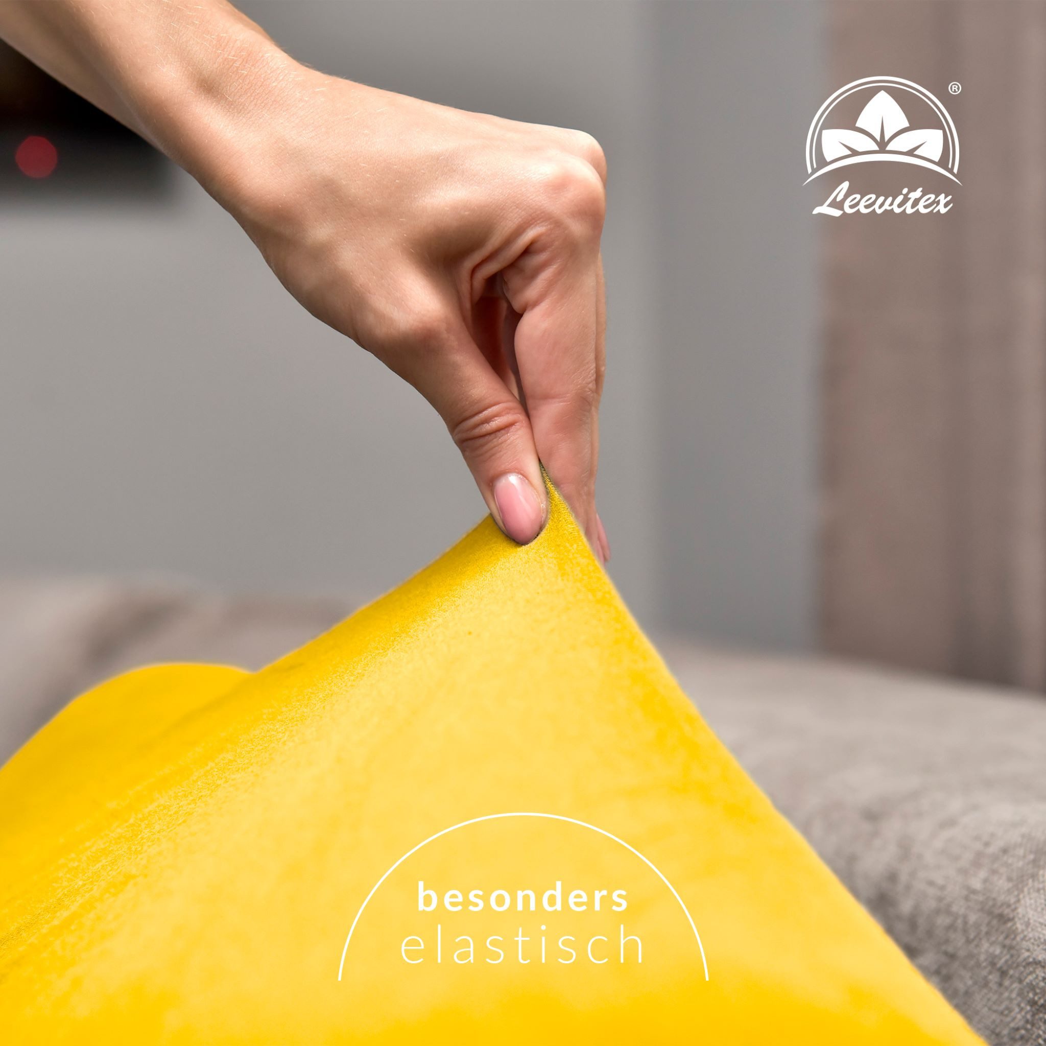 leevitex® Spannbettlaken verschiedene Größen, Stoffgewicht 170 g/m², 40 cm Steghöhe, Jersey, Gummizug: rundum, (1 Stück), verschiedene Farben, OEKO-TEX® STANDAR – Bild 3 von 5