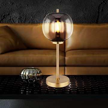 etc-shop LED Tischleuchte, Leuchtmittel nicht inklusive, Tischleuchte Glas E14 Nachttischlechte Schlafzimmer Retro Kugellampe