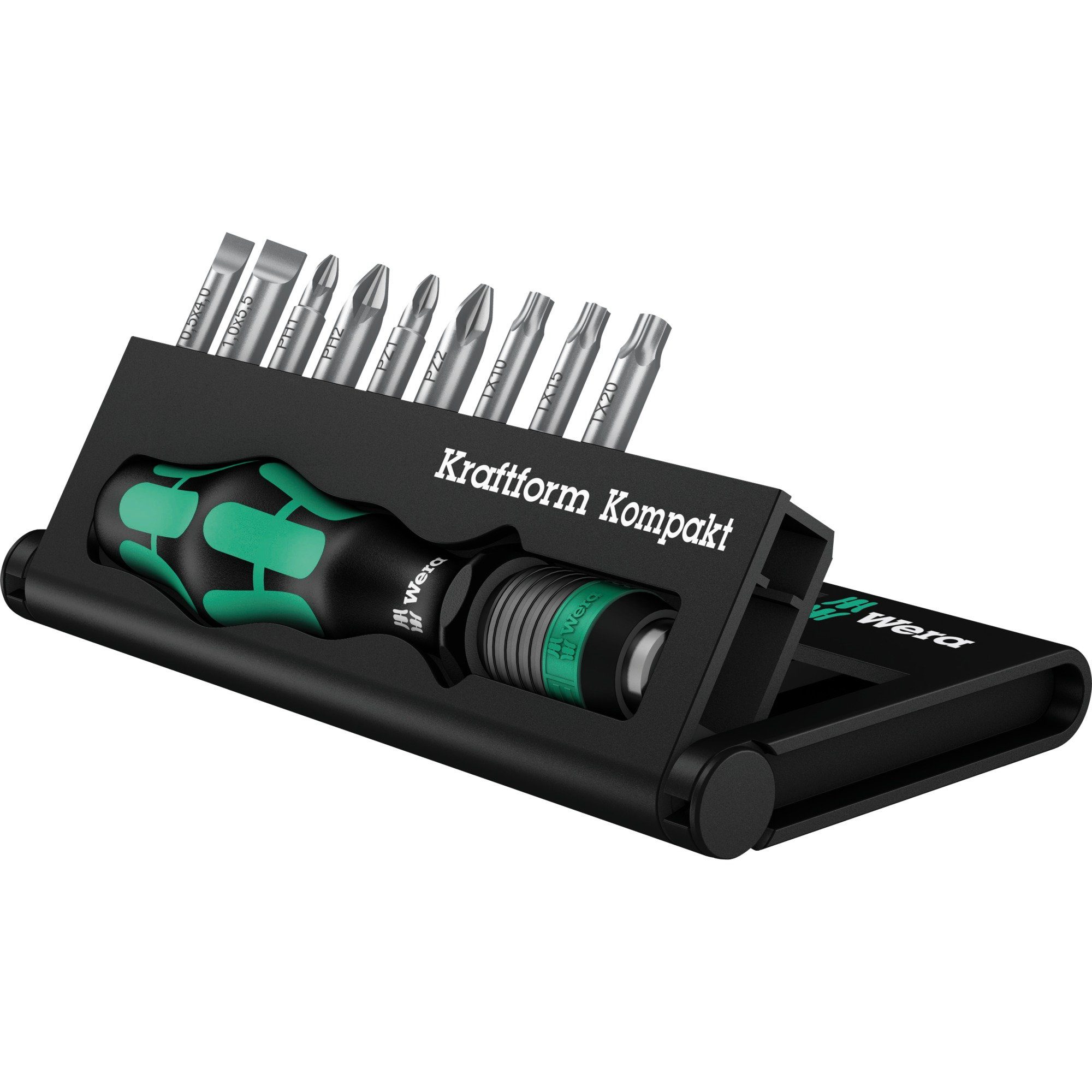 Bohrer- und Bitset Wera Bit-Satz Kraftform Kompakt 10, inkl.