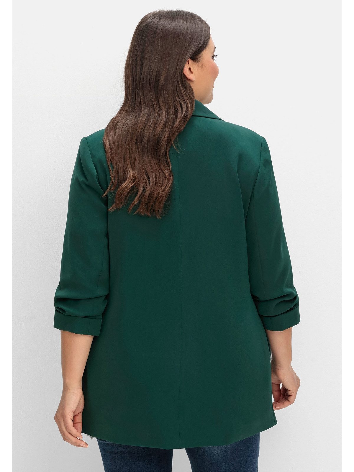 Sheego Longblazer Große Größen mit Schalkragen und gerafftem 3/4-Arm