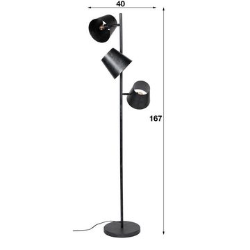 famlights Stehlampe, Stehleuchte Marco in Grau E27 3-flammig, keine Angabe, Leuchtmittel enthalten: Nein, warmweiss, Stehlampe, Standlampe