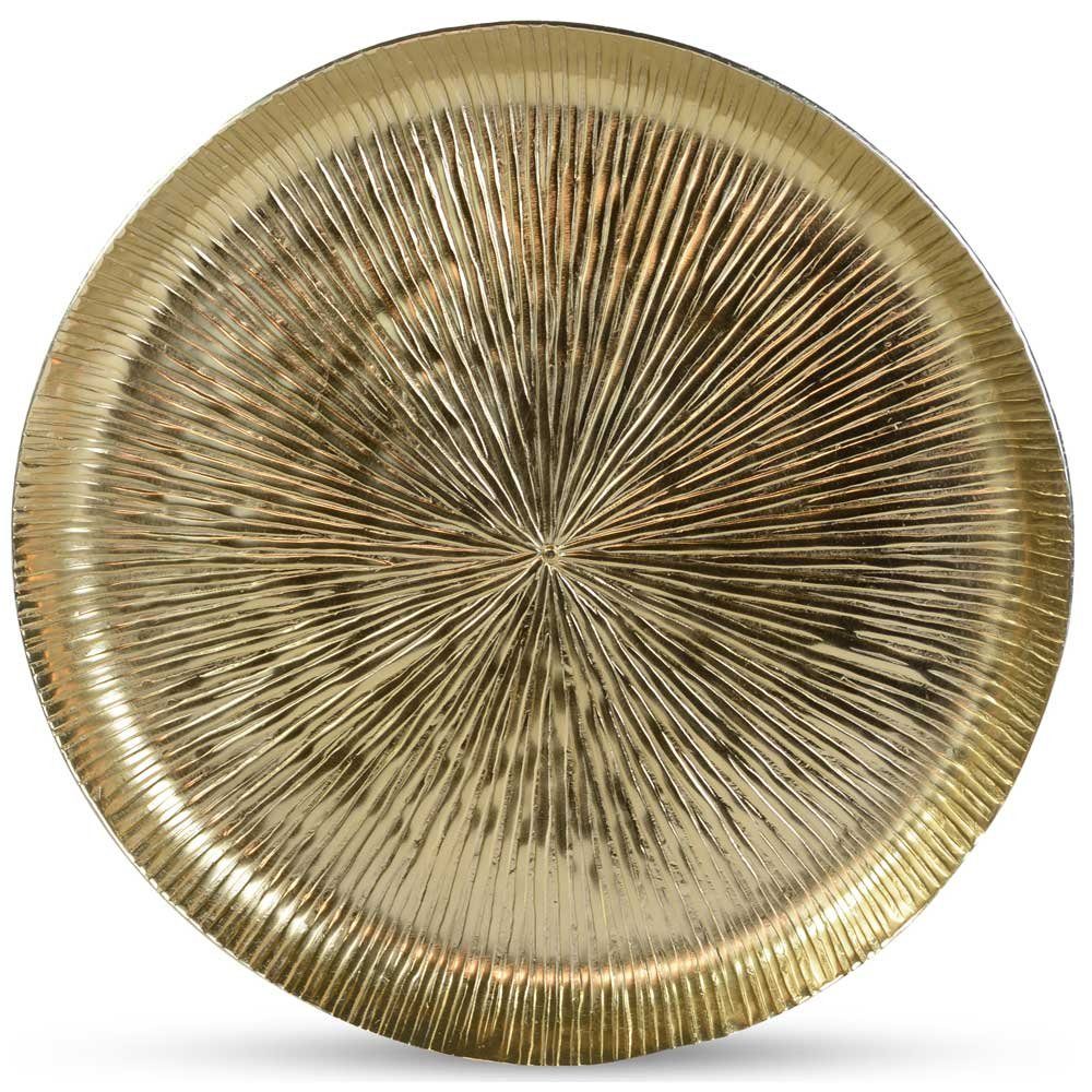 RIFFELMACHER & WEINBERGER Dekoteller Strahlendesign Ø 32 cm - 42 cm Silber Gold, Metallteller Dekoration