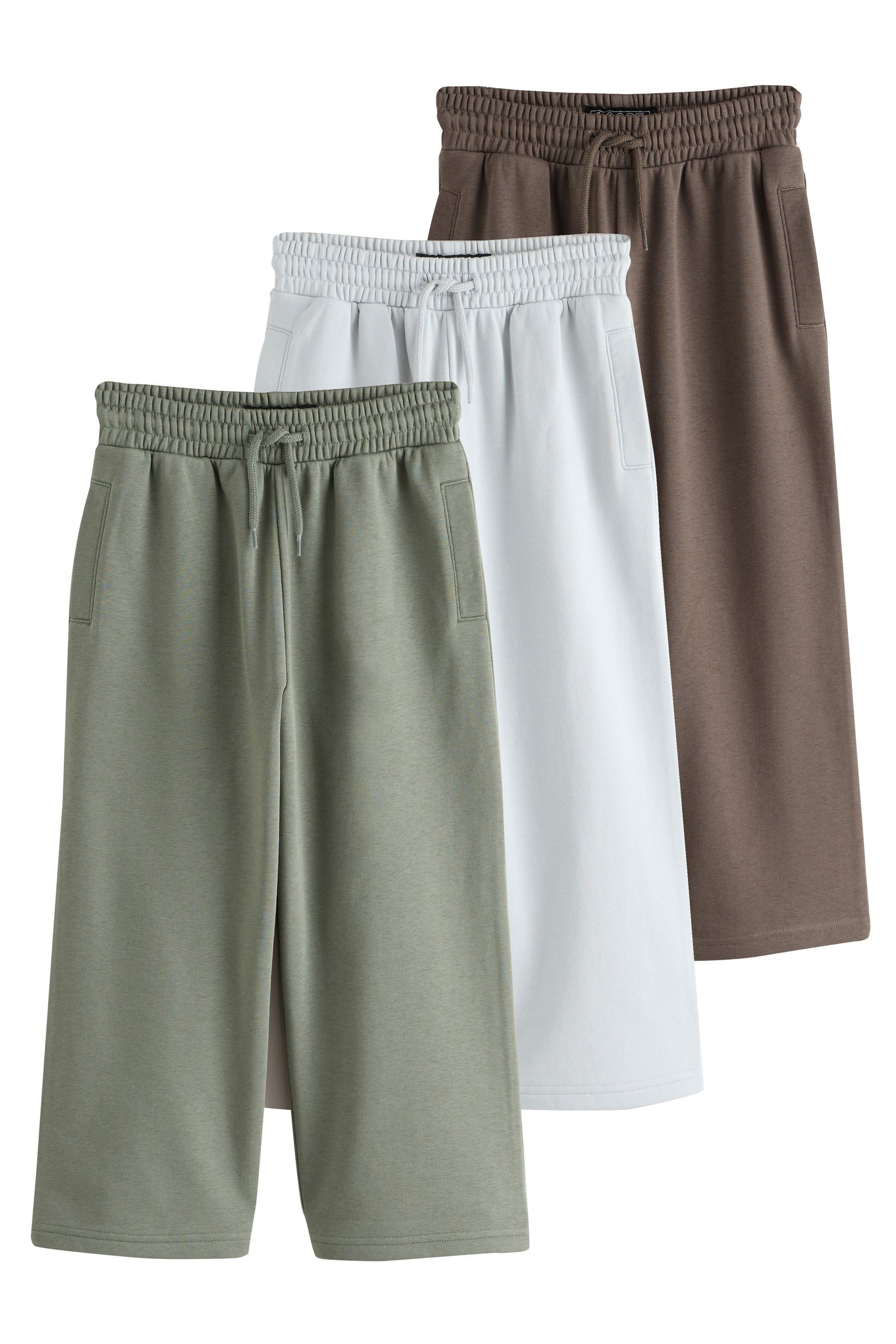 Next Jogginghose Jogginghose im Wide Fit, 3er-Pack (3-tlg)